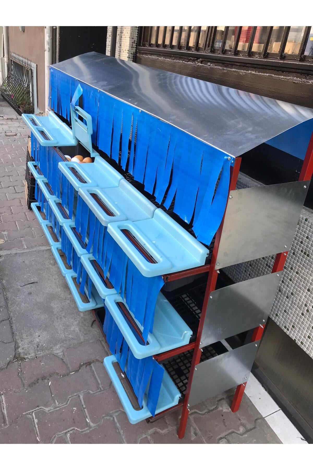 18 Gözlü Otomatik Tavuk Folluğu Galvaniz 130 Kapasiteli