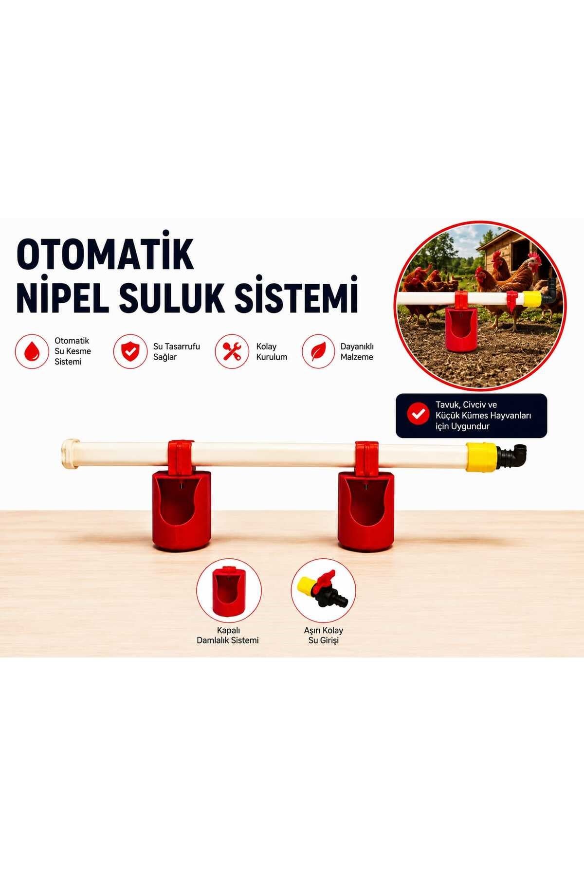 Nipel suluk sistemi 40cm 2 kapalı çanaklı