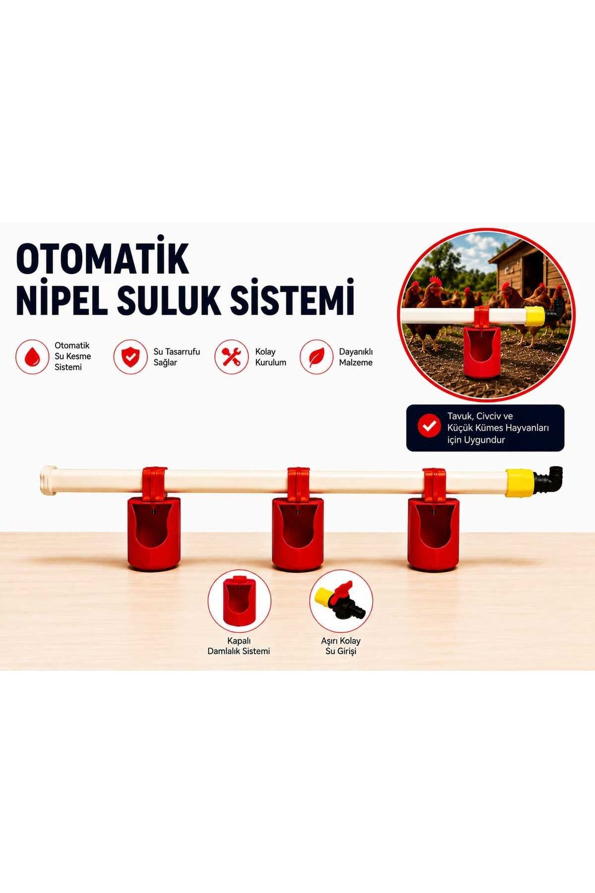 Nipel suluk sistemi 60cm 3 kapalı çanaklı