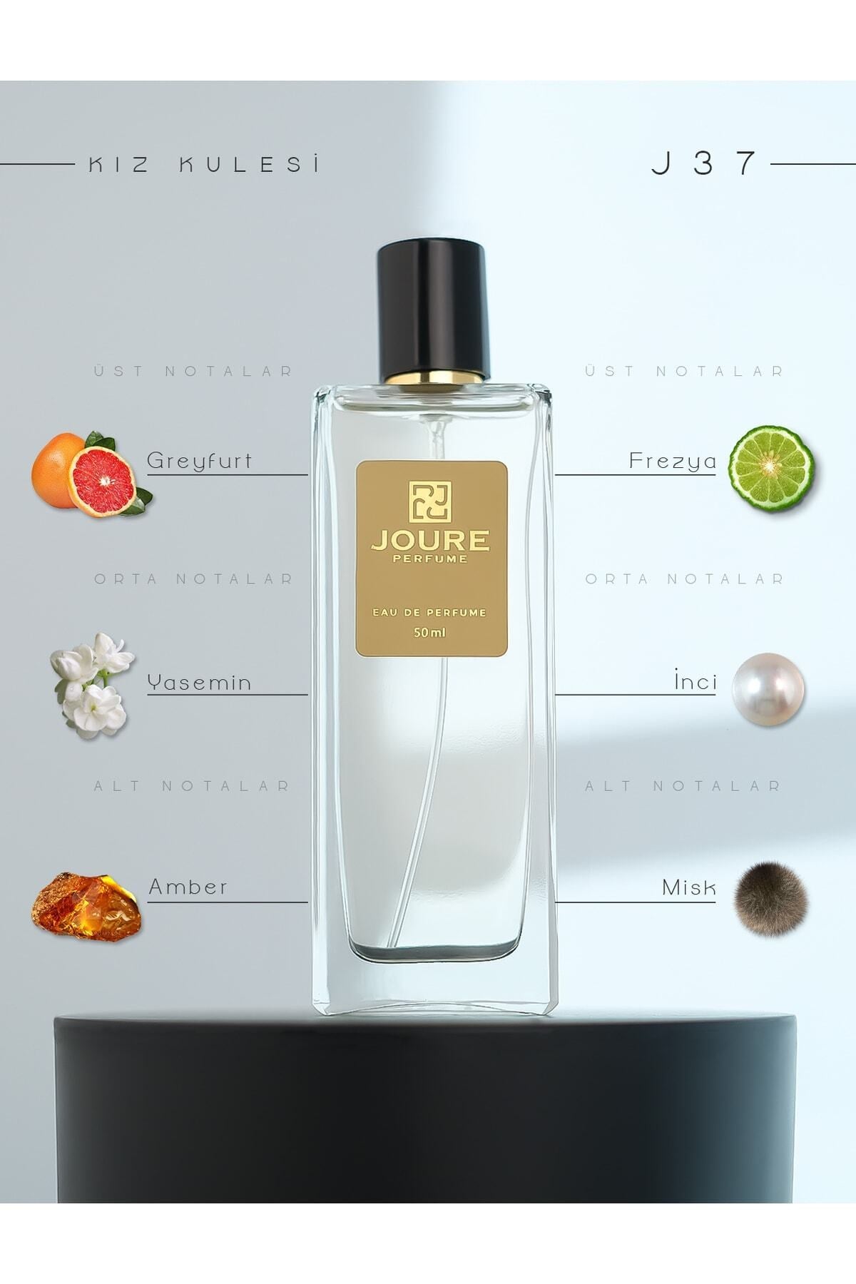 J37 Cıtrus Meyveli Vanilya Kokulu 50ml Kalıcı Edp Kadın Parfüm