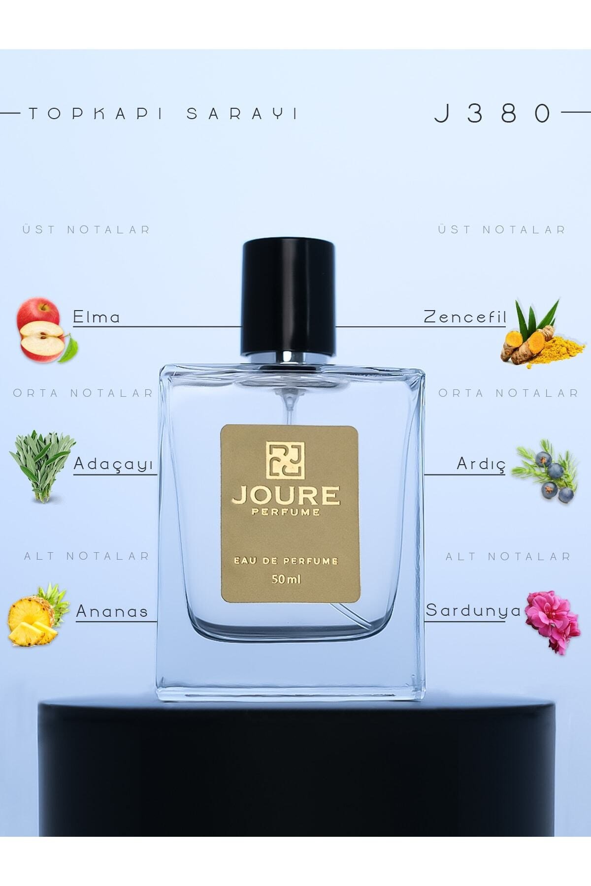 J380 Amber Taze Baharatlar Odunsu Aromatik Fresh Kokulu 50ml Kalıcı Edp Erkek Parfüm