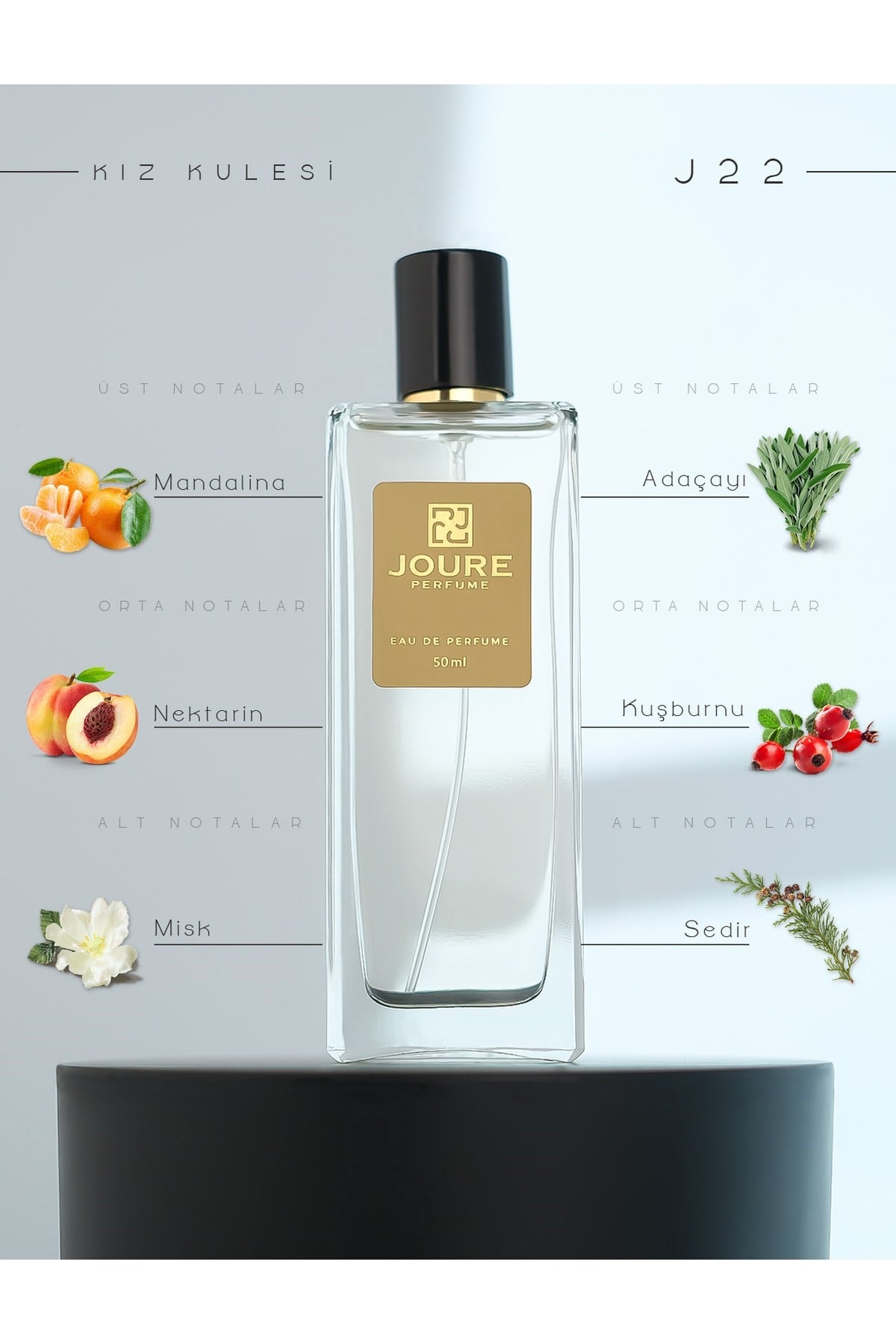 Joure J22 - Çiçeksi Pudralı Meyveli Kokulu 50ml Kalıcı Edp Kadın Parfüm
