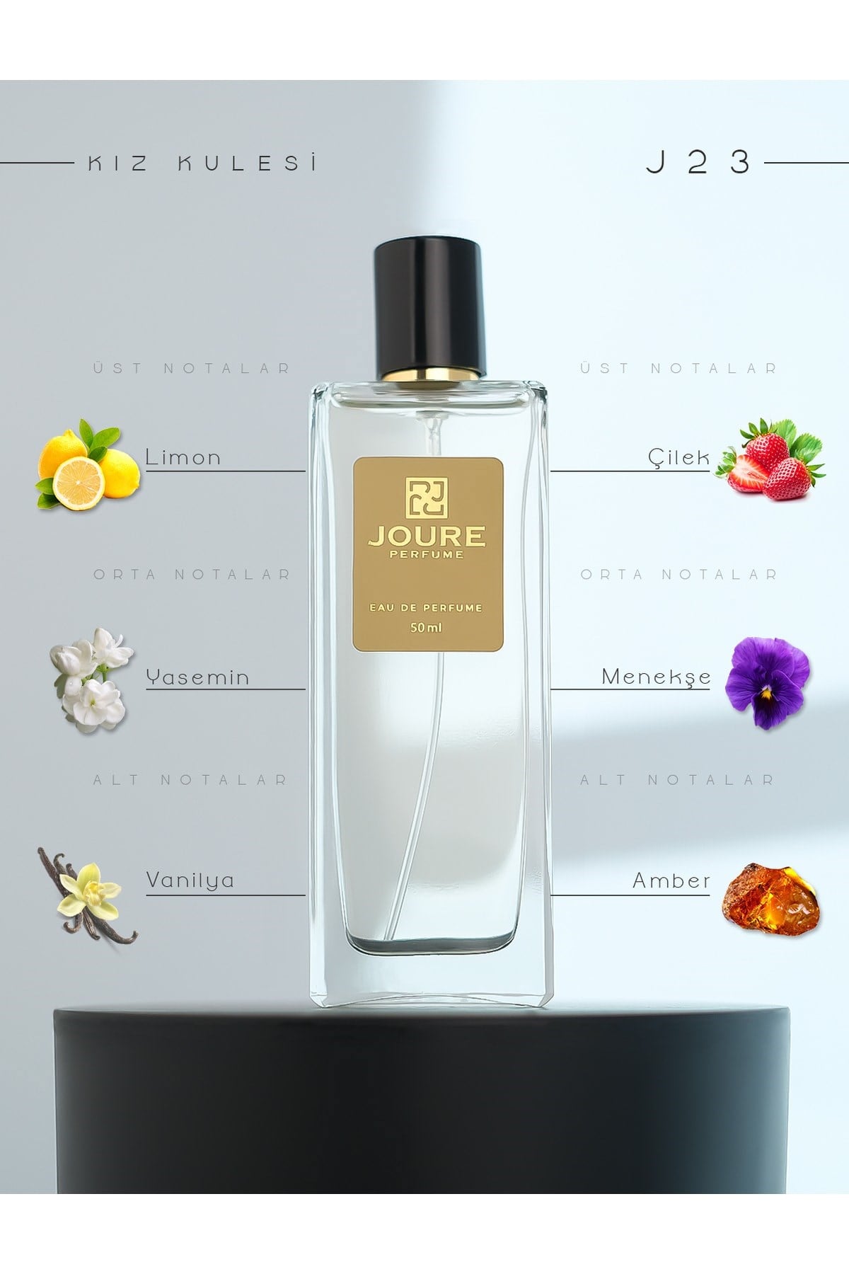 Joure J23 - Tatlı Meyveli Karamel Vanilya Kokulu 50ml Kalıcı Edp Kadın Parfüm