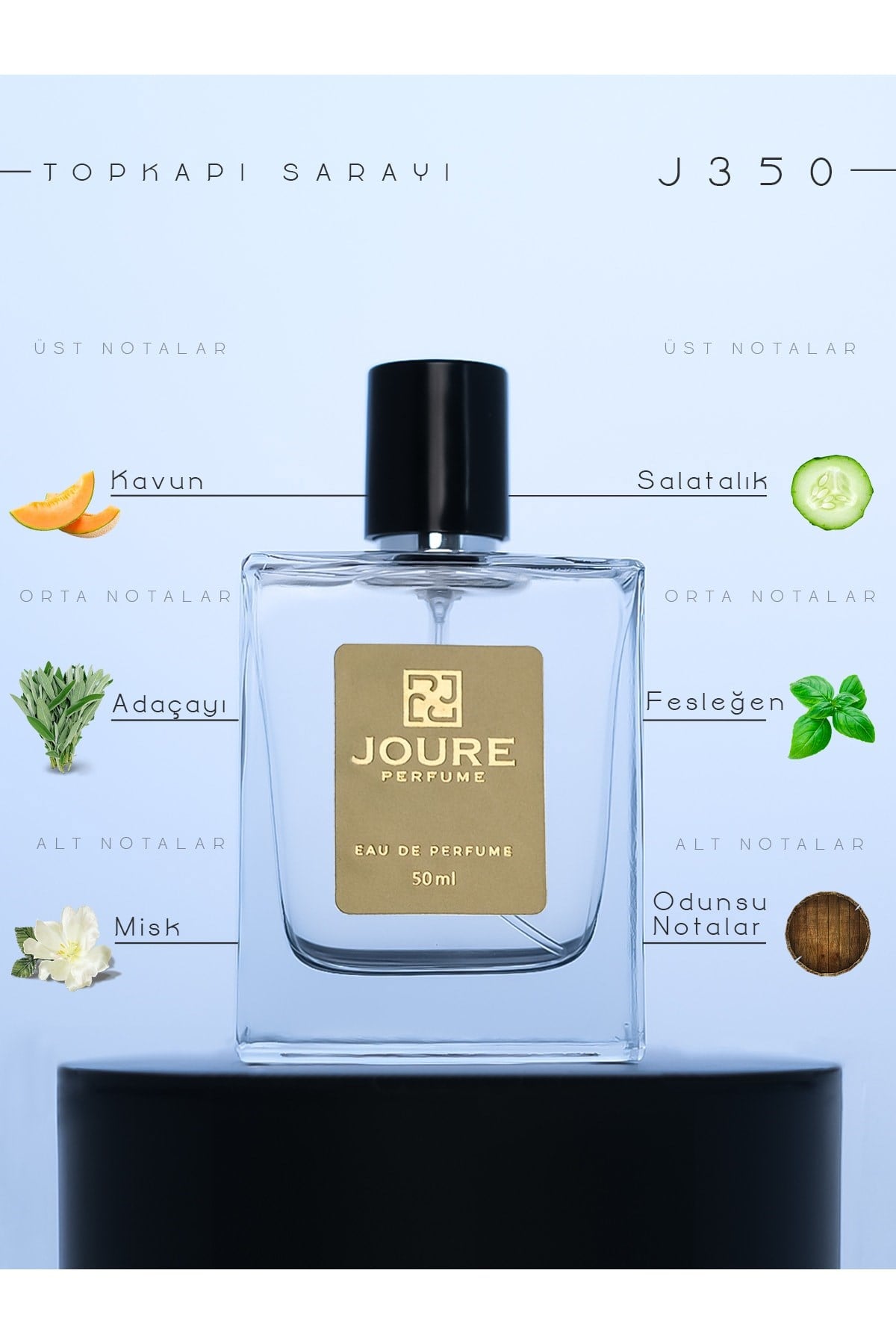 Joure J350 - Taze Baharatlar Meyveli Ferah Fresh Kokulu 50ml Kalıcı Edp Erkek Parfüm