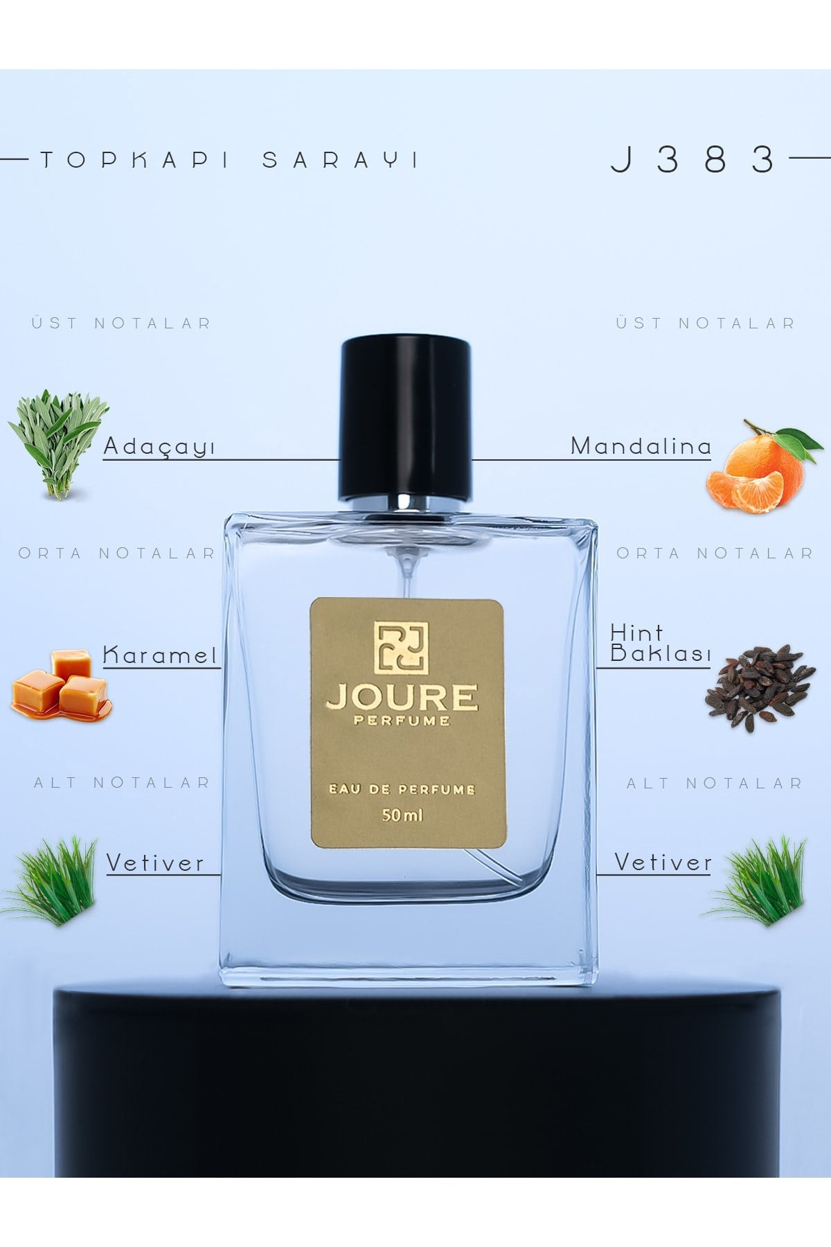 Joure J383 - Afrodizyak Etkili Vanilya Tatlı Karamel Kokulu 50ml Kalıcı Edp Erkek Parfüm