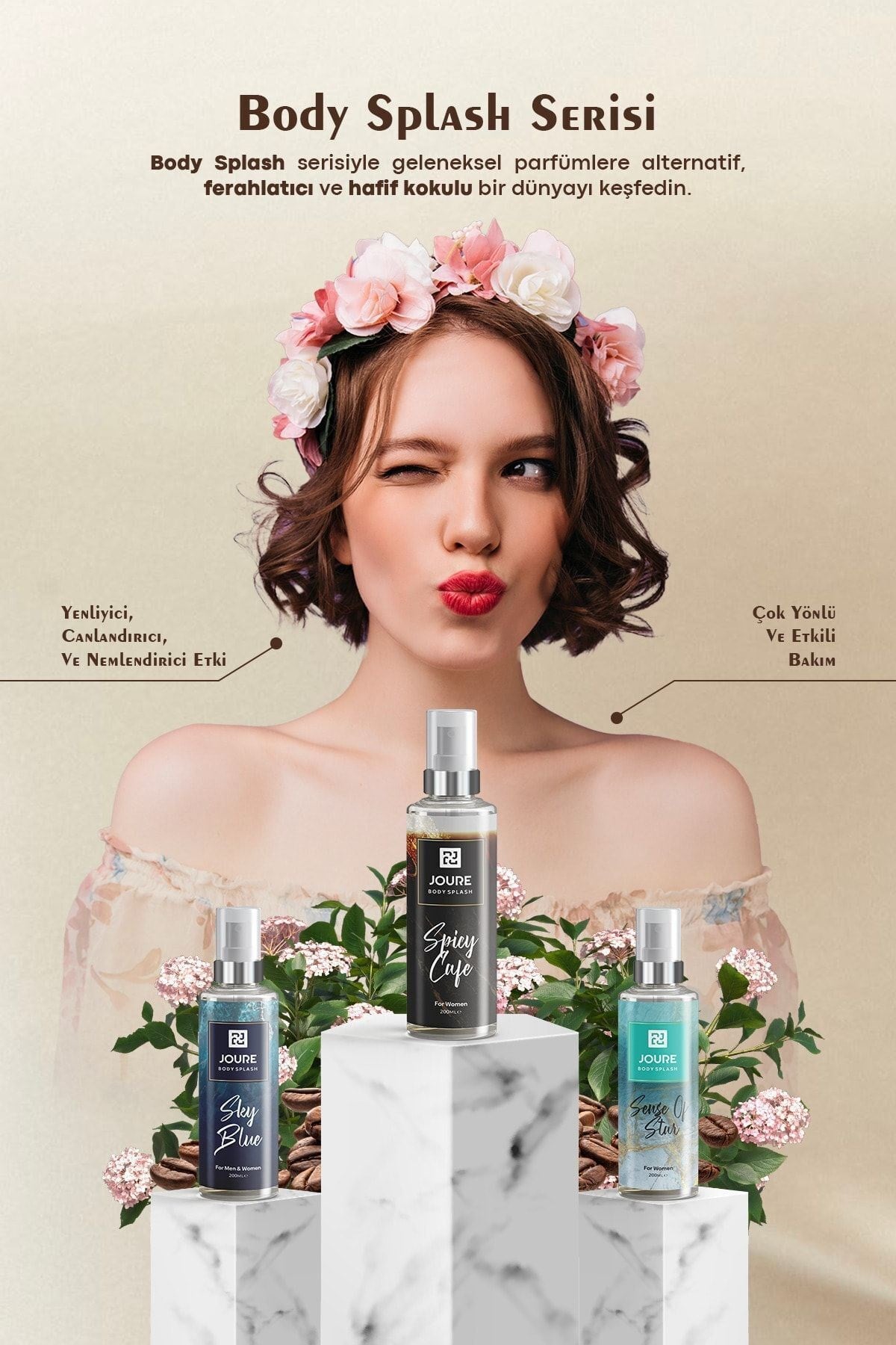 Kalıcı Çiçeksi Ve Meyve Kokusu Ve Nemlendirme Etkili Kadın Vücut Spreyi 200 ml