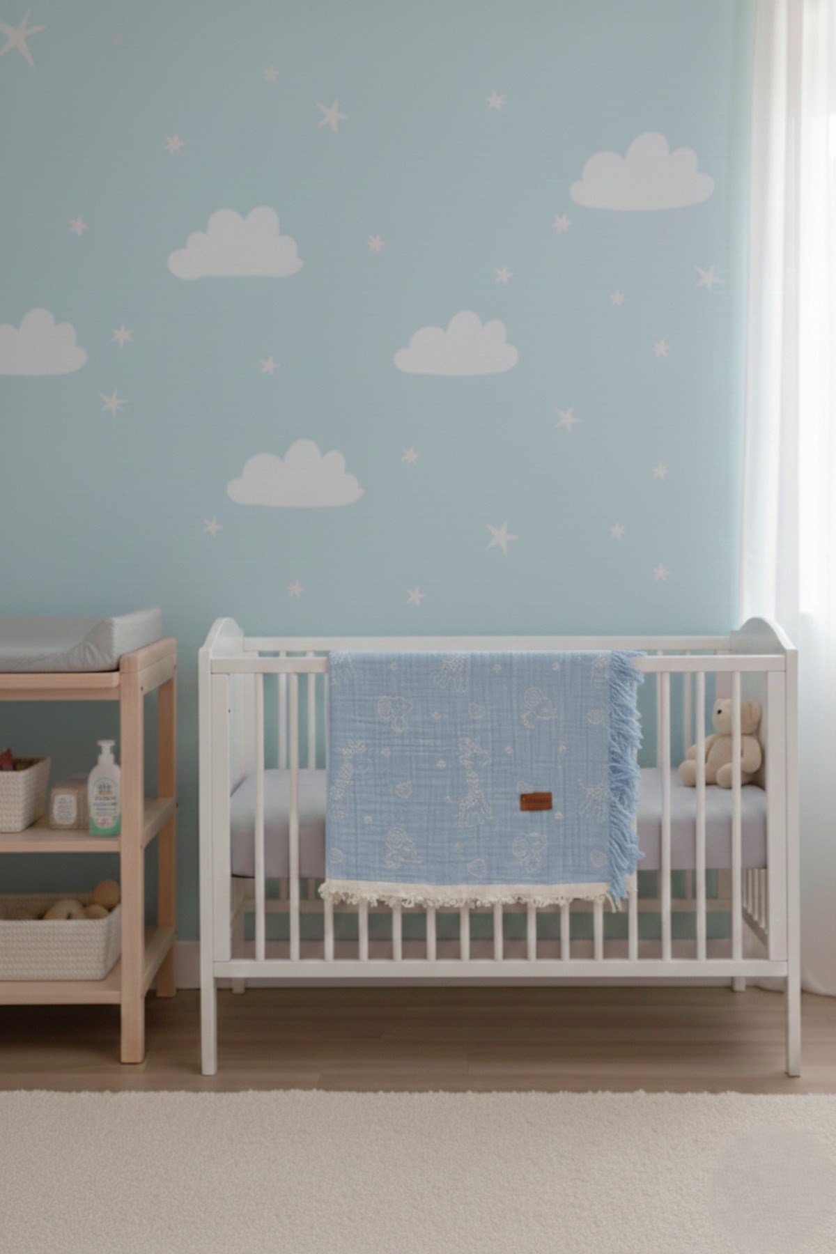 %100 Pamuk Müslin Bebek Battaniyesi Hassas Ciltler İçin 120x100