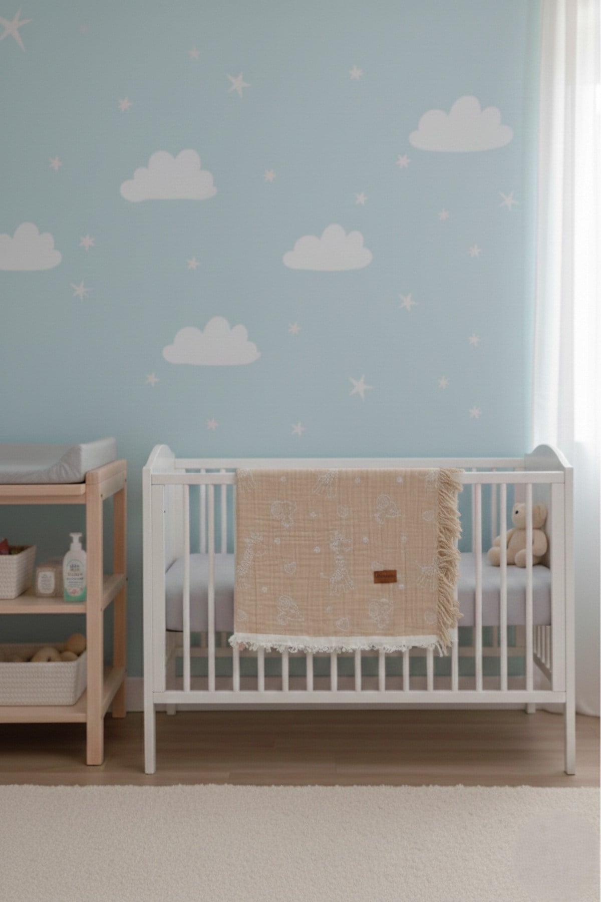 %100 Pamuk Müslin Bebek Battaniyesi Hassas Ciltler İçin 120x100