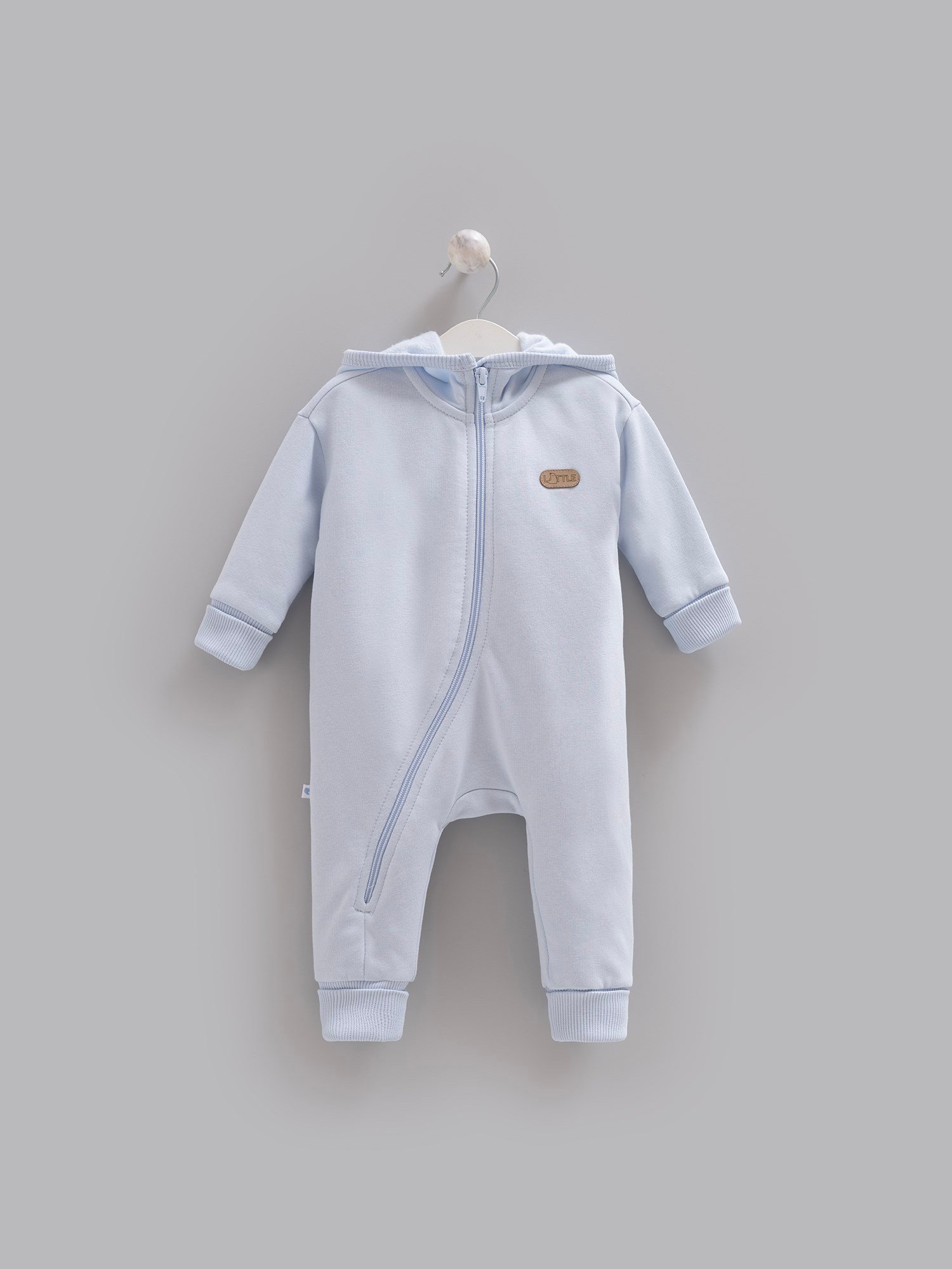 3 İplik Şardonlu Erkek Bebek Tulumu Kışlık İçi Tüylü Kapüşonlu Tulum - Miniccobaby