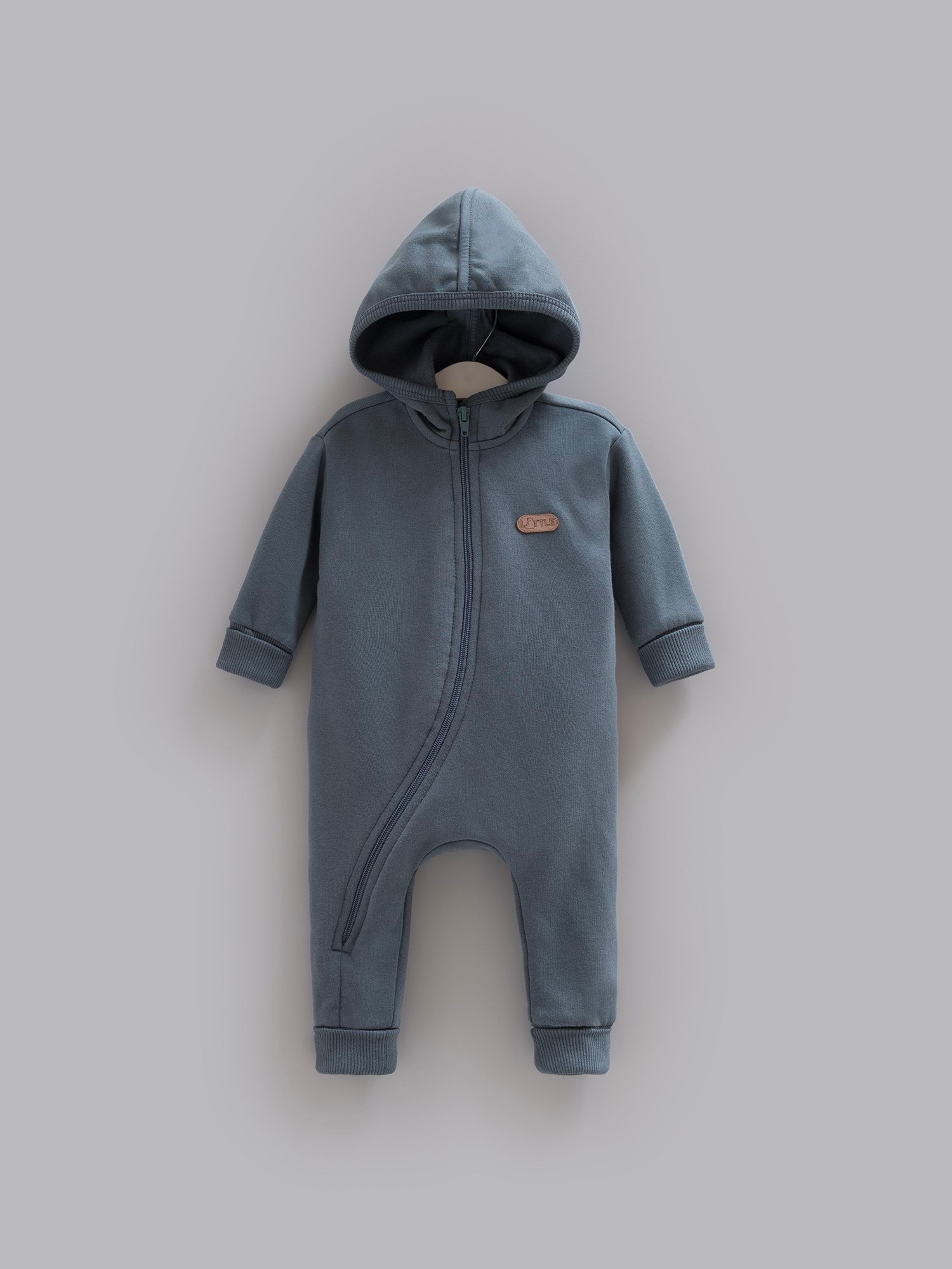 3 İplik Şardonlu Erkek Bebek Tulumu Kışlık İçi Tüylü Kapüşonlu Tulum - Miniccobaby