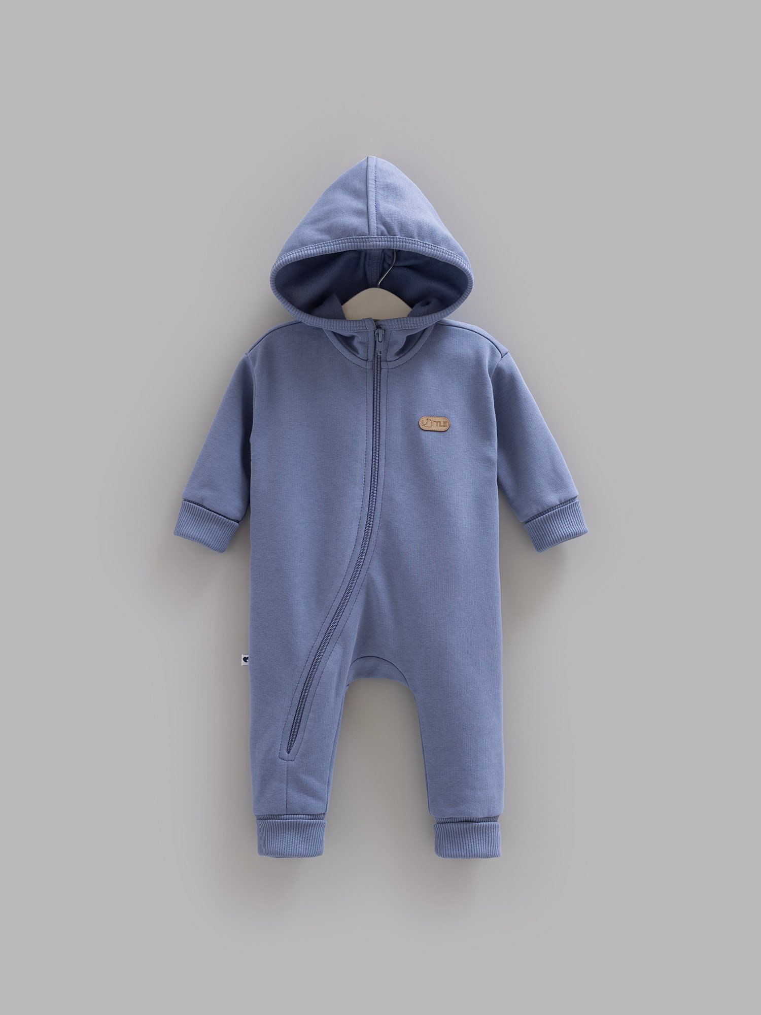 3 İplik Şardonlu Erkek Bebek Tulumu Kışlık İçi Tüylü Kapüşonlu Tulum - Miniccobaby