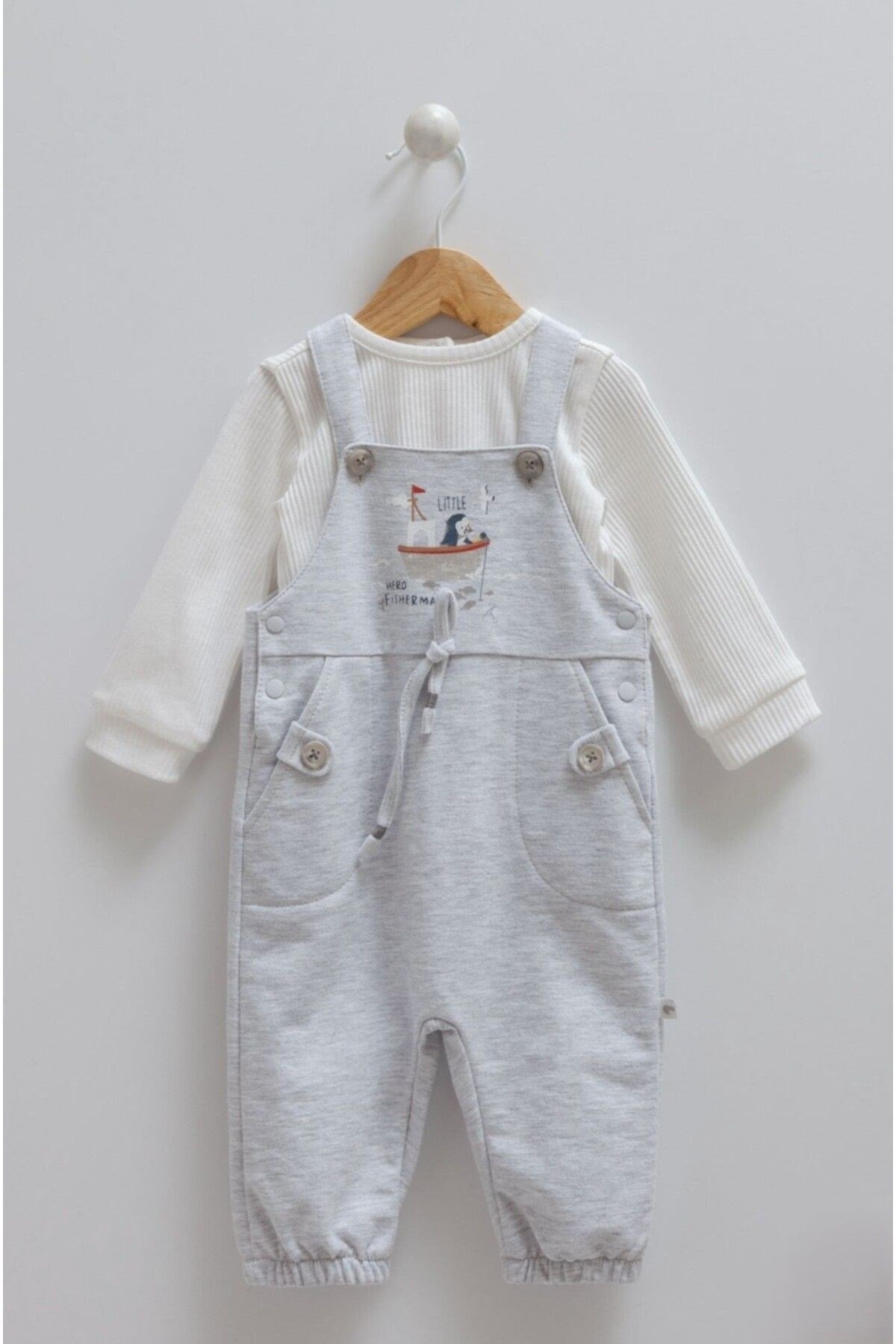 BEBEK SALOPET 2 Lİ SET BODY VE TULUM PENGUEN DETAYLI