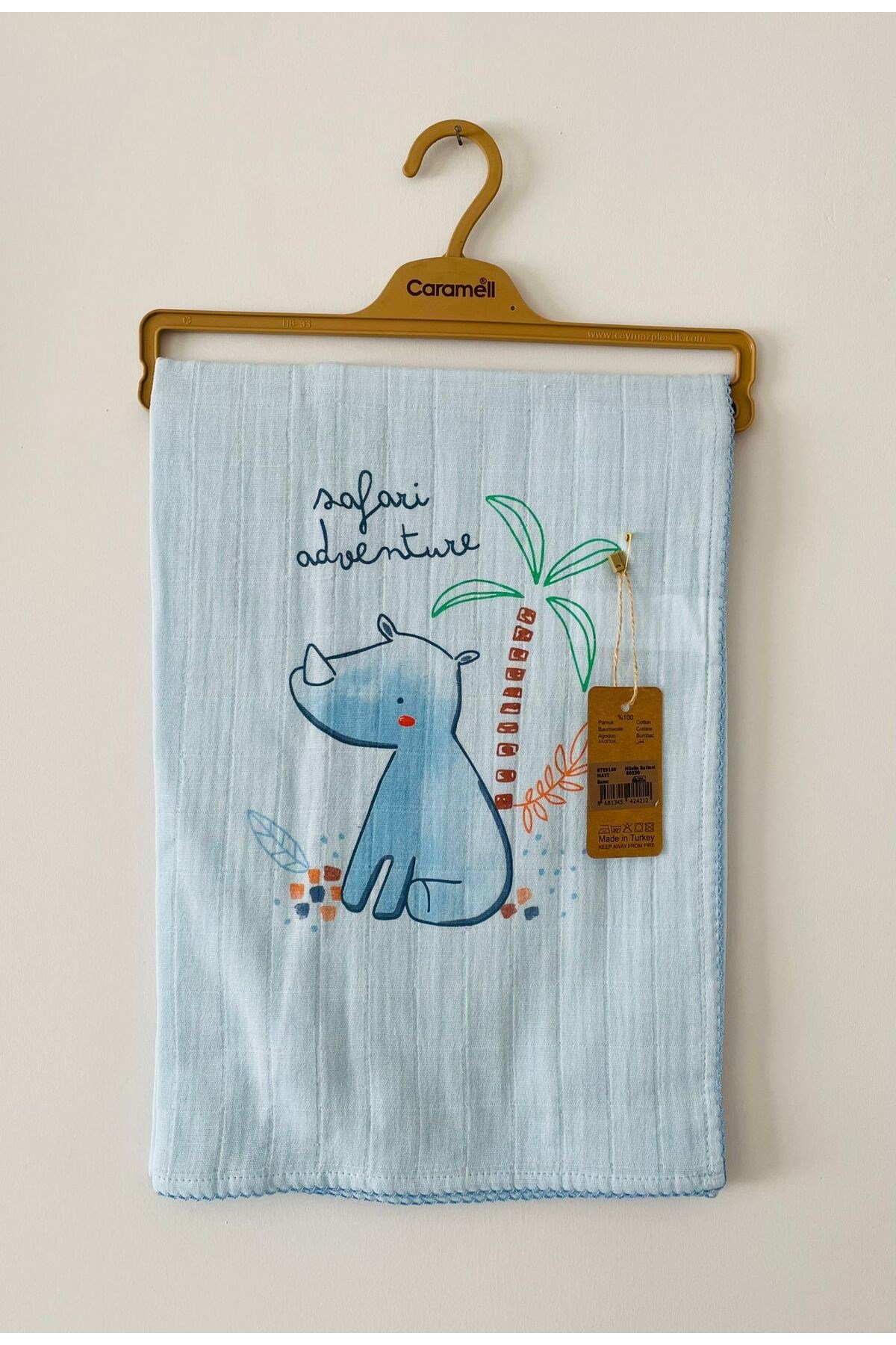 Çocuk Battaniyesi MÜSLİN %100 Doğal Pamuk (HAYVAN DESENLİ) (80x90)