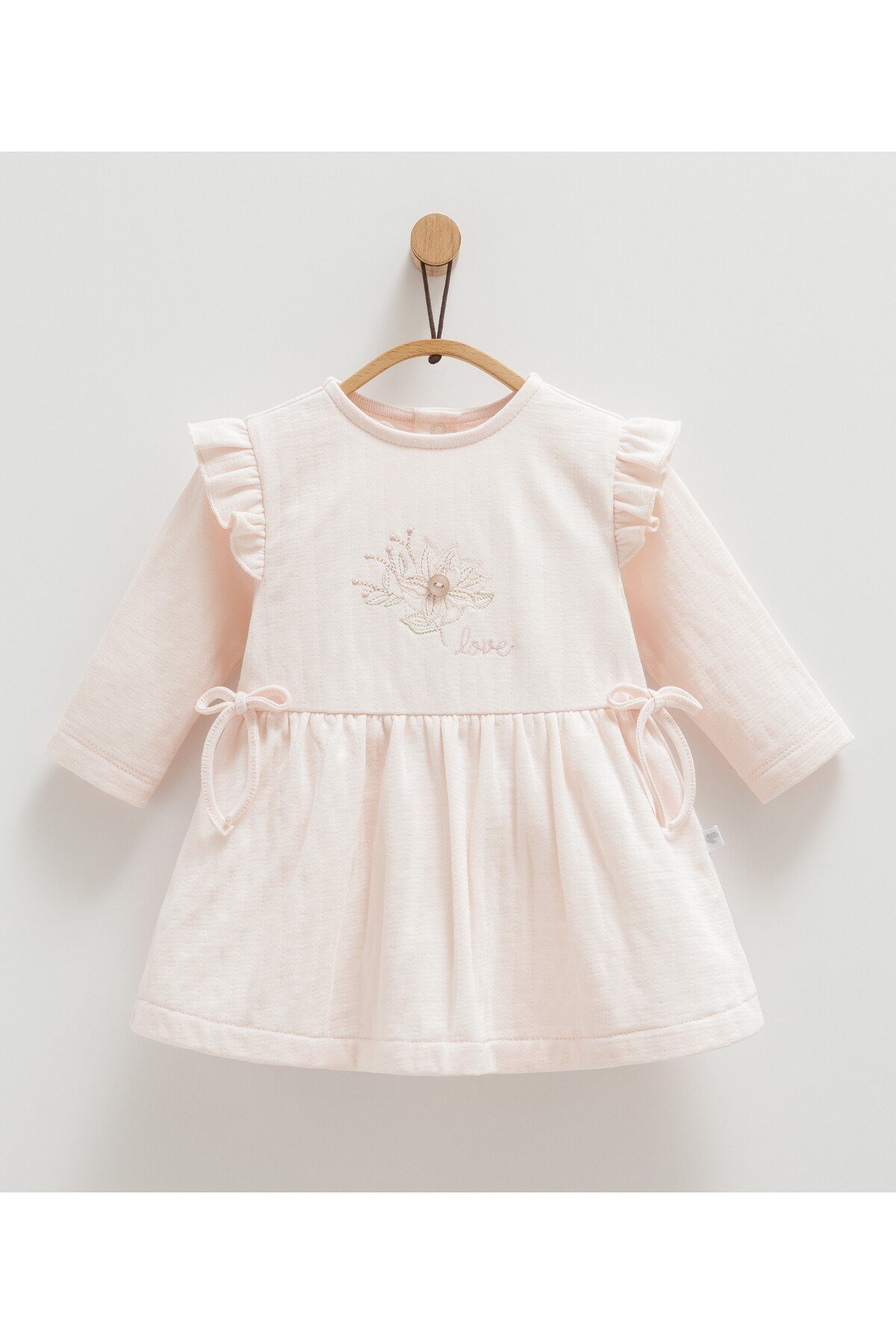 KIZ BEBEK ELBİSE FİYONK DETAYLI 100%PAMUK