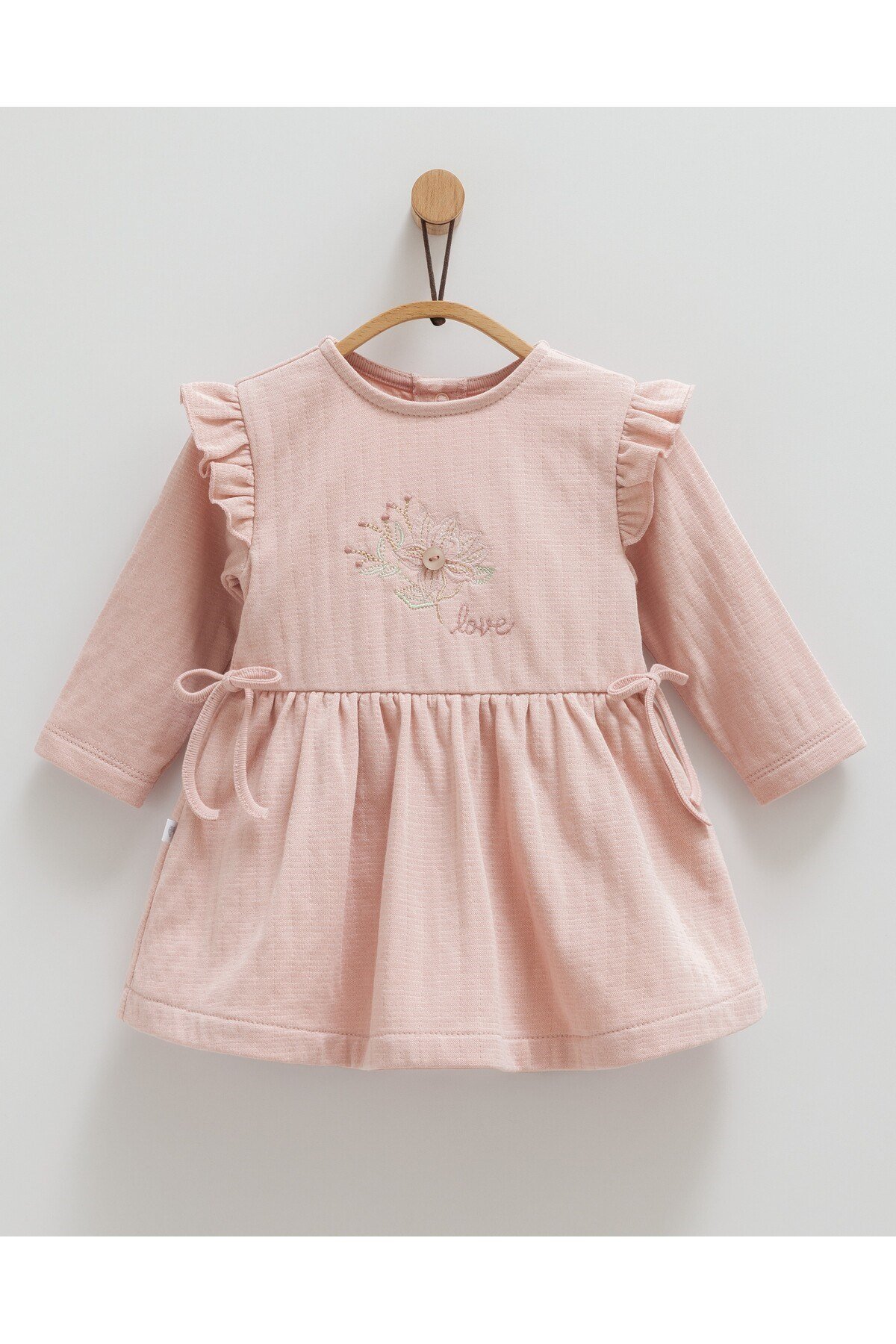KIZ BEBEK ELBİSE FİYONK DETAYLI 100%PAMUK