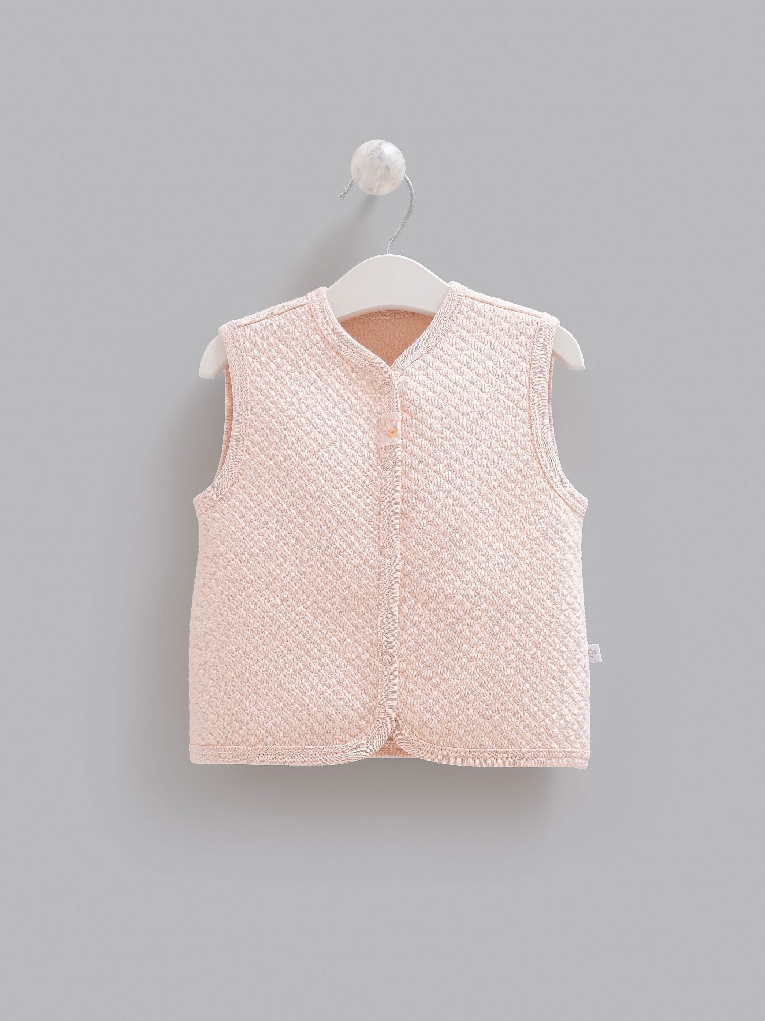Kız Bebek Kapitone Pamuklu Yelek - Mevsimlik Çıtçıtlı Yumuşak Bebek Yelek - Miniccobaby