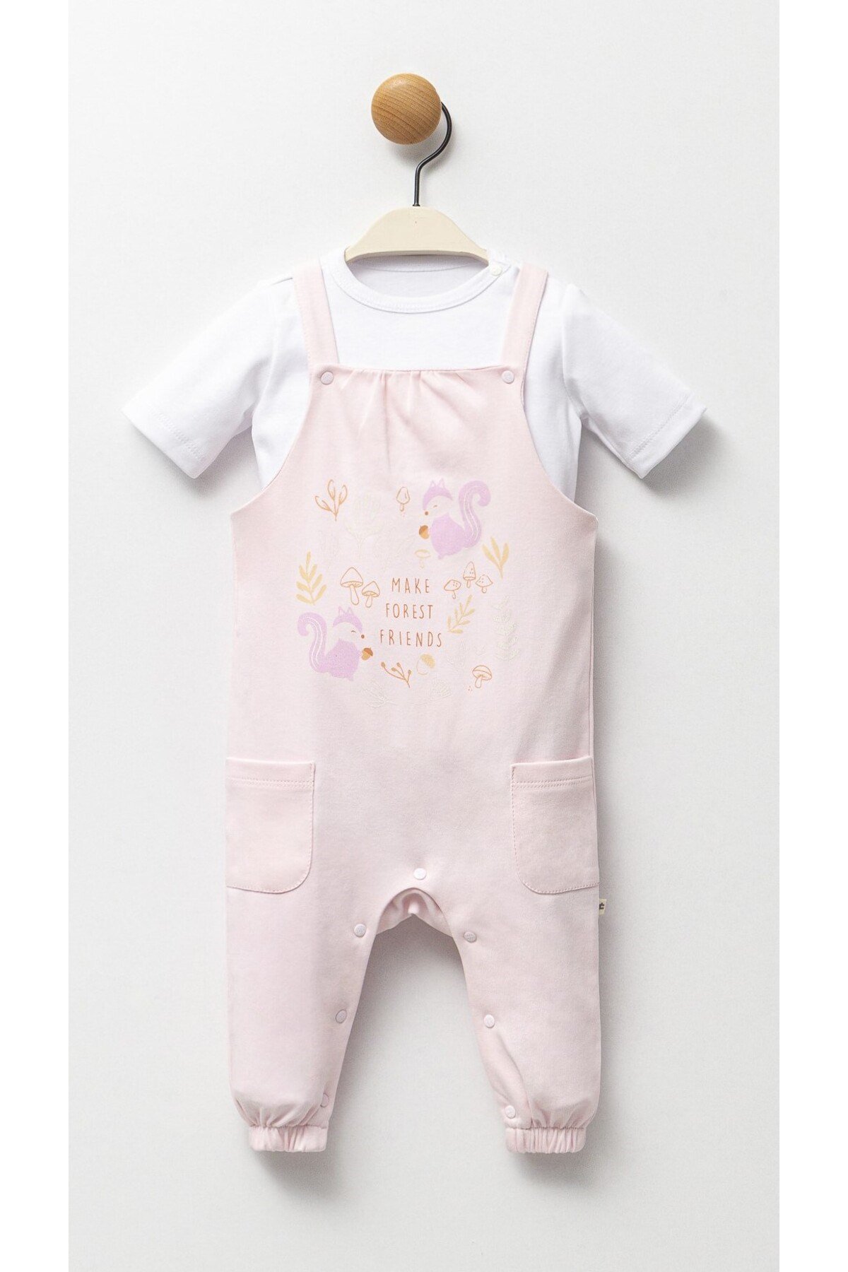 KIZ BEBEK SALOPET %100 PAMUK PEMBE RENK