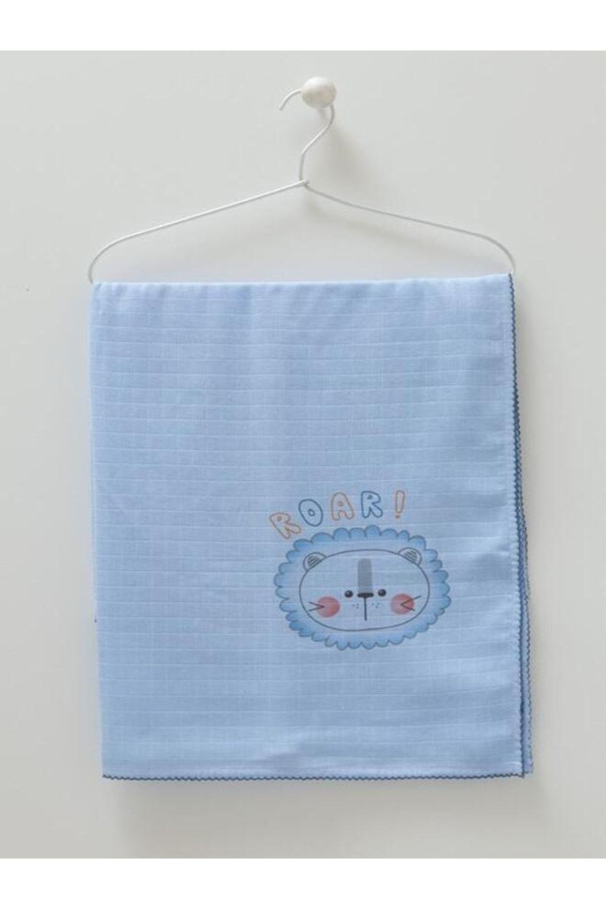 Müslin Bebek Battaniyesi Mavi 80*90 Cm Bebek & Çocuk & Yeni Doğan Müslin Battaniye