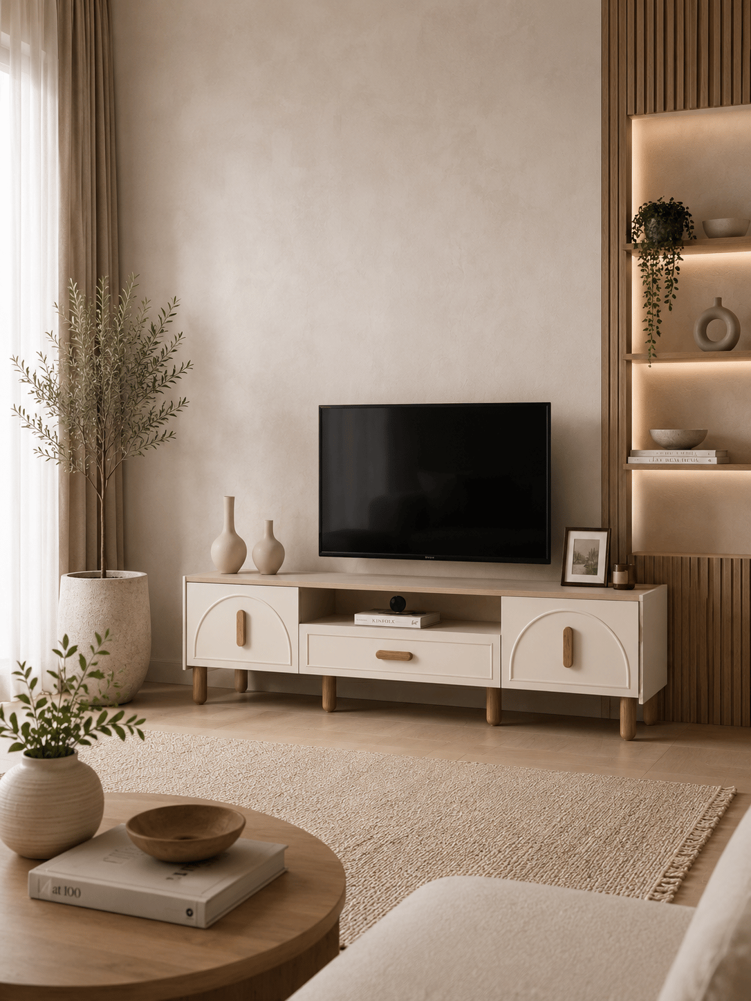 Bohem Star Lcd Tv Sehpa Table Top (Sedef Krem)  - 200