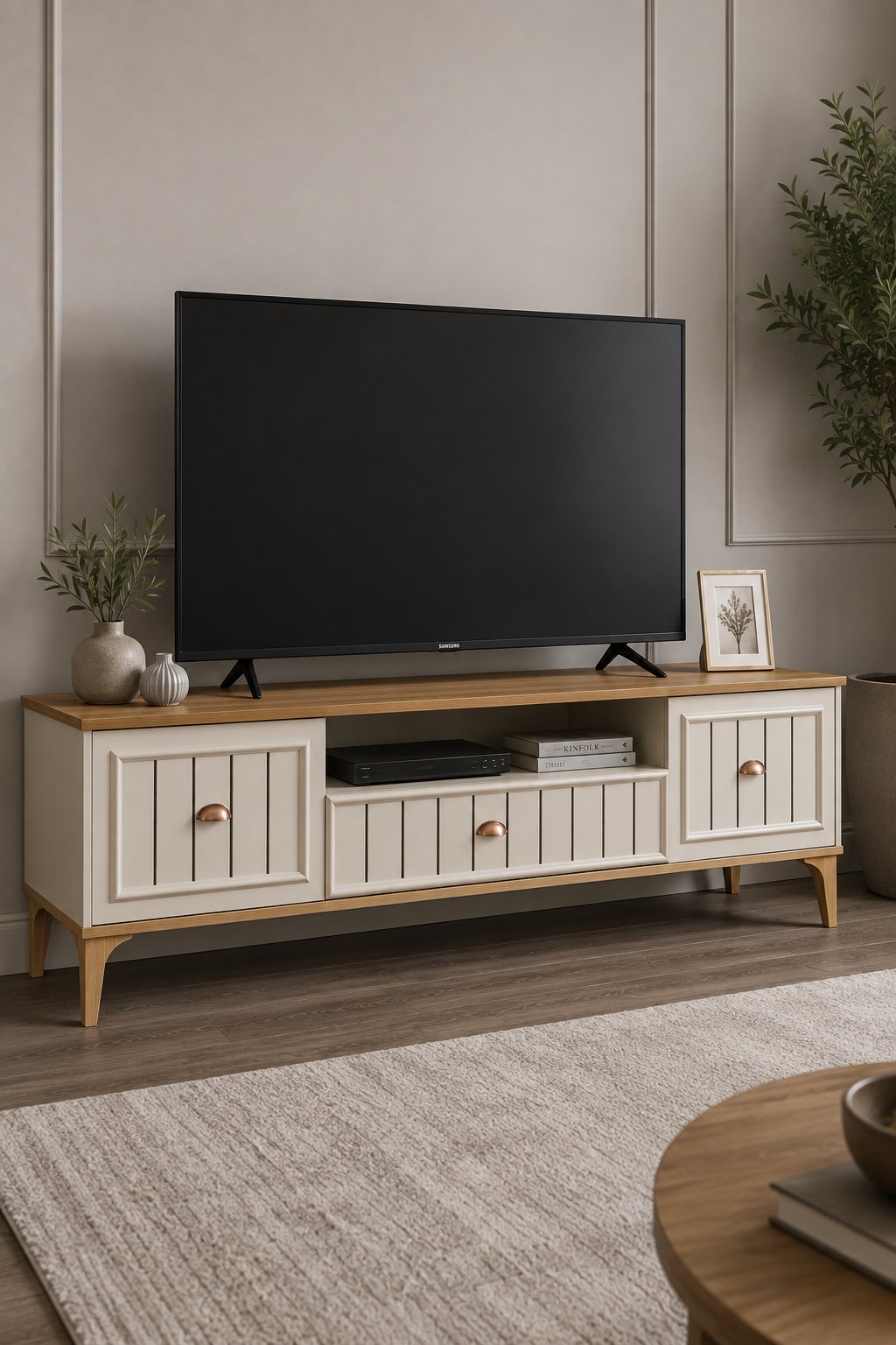 Enluso Bella Lcd Tv Sehpa (Sedef Krem) - 200