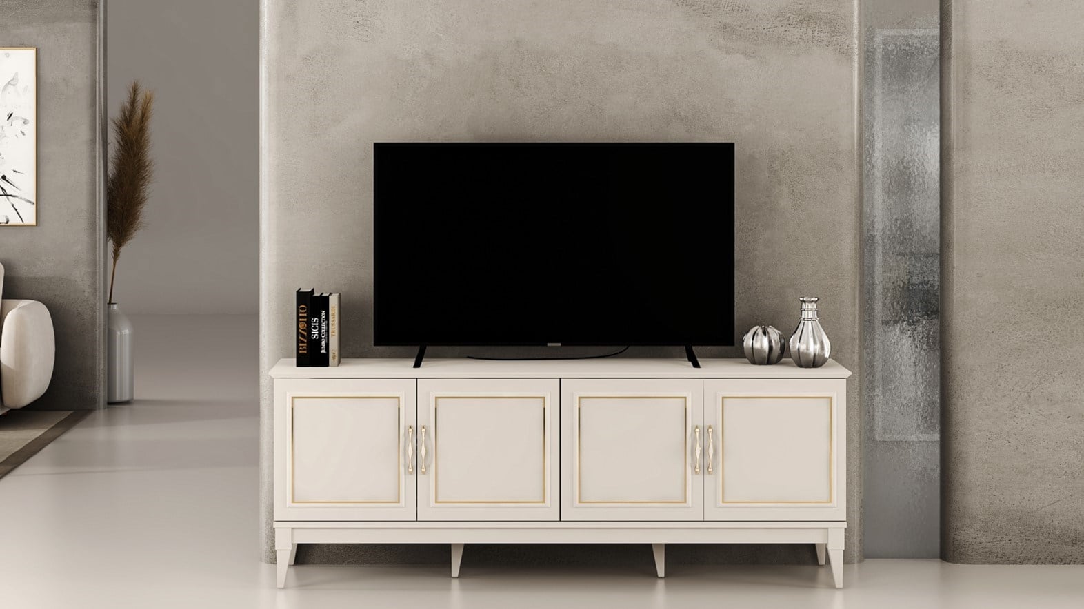 Vera Lcd Tv Sehpa Table Top (Gold)  - 180
