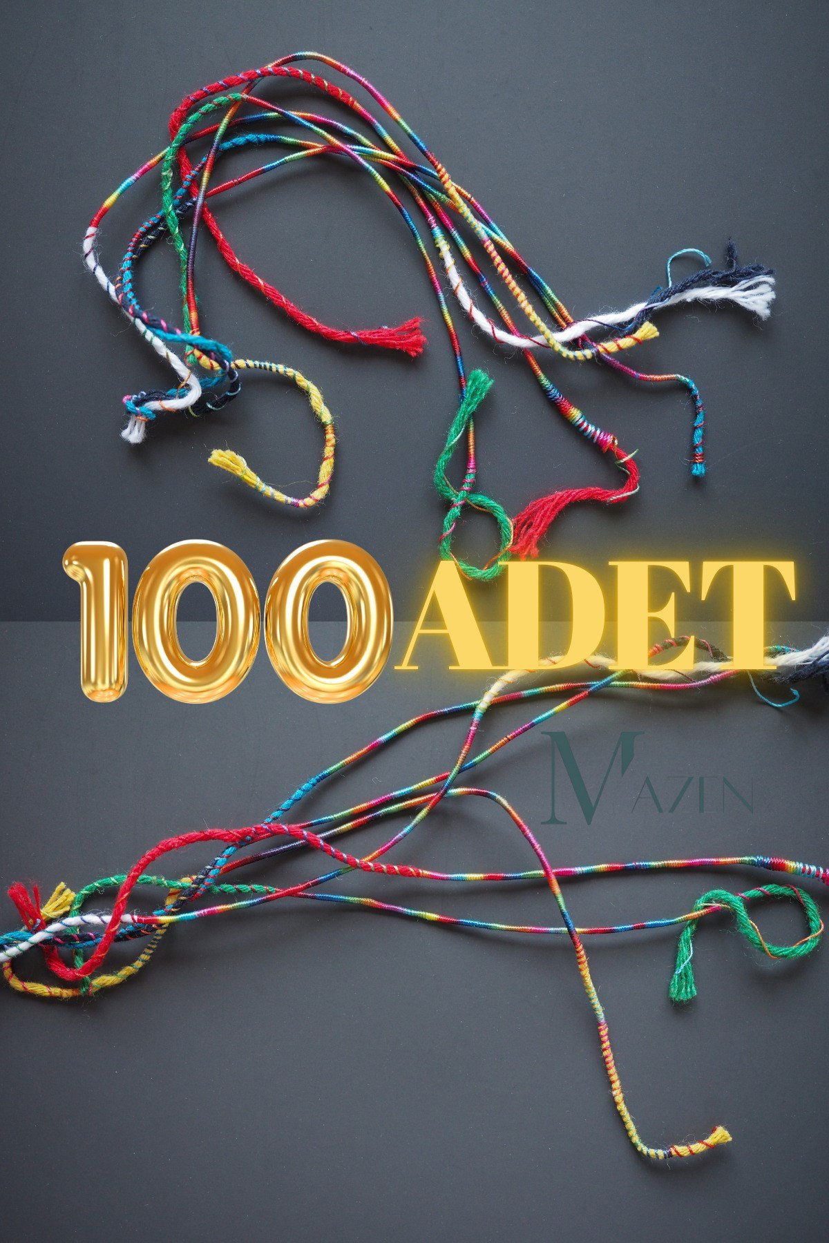 100 Adet Şans Bilekliği Renkli İp Bileklik.