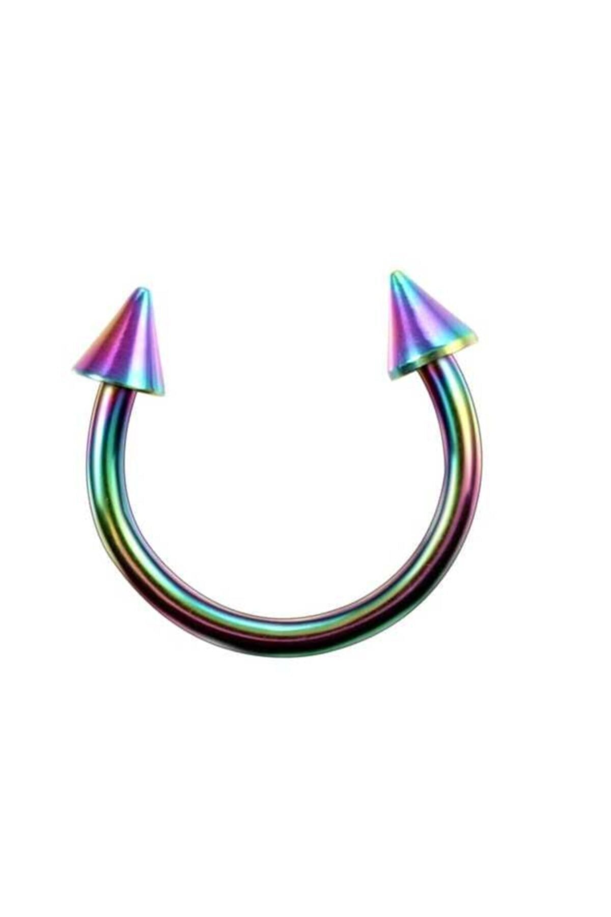 316l Çelik Tragus Kıkırdak Yarım Halka Sivri Nal Spike Piercing 6 Mm Neon Renk (MİNİK BOY)
