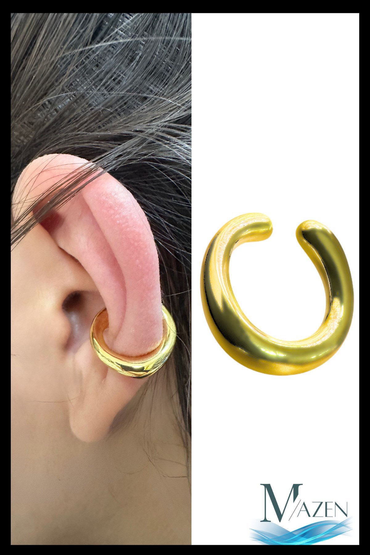 Asimetrik Halka Kıkırdak Küpe | Earcuff | Kadın Takı Aksesuar | Delik Gerektirmeyen