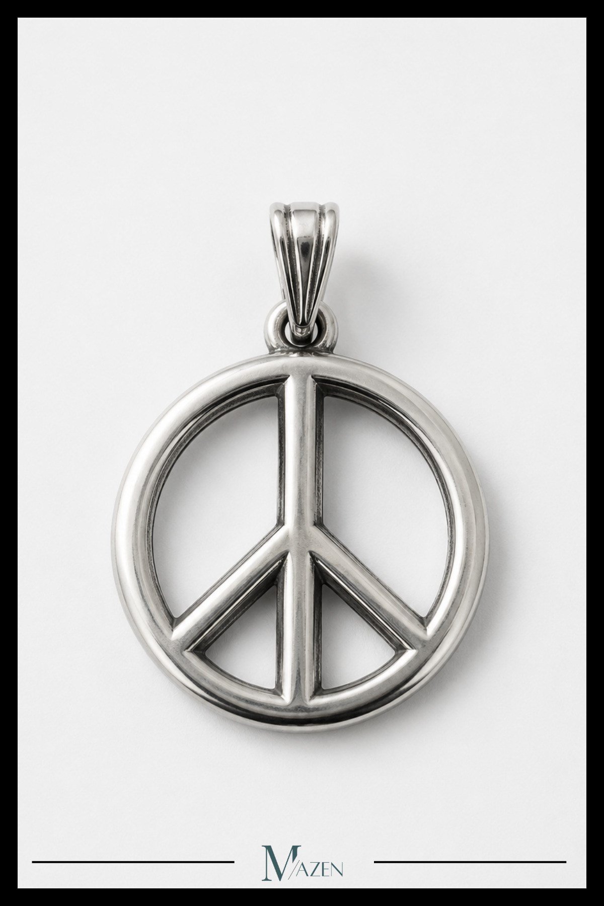 Barış Sembolü Peace İşareti Gümüş Renk Kolye Ucu Retro Hippie Unisex Tasarım