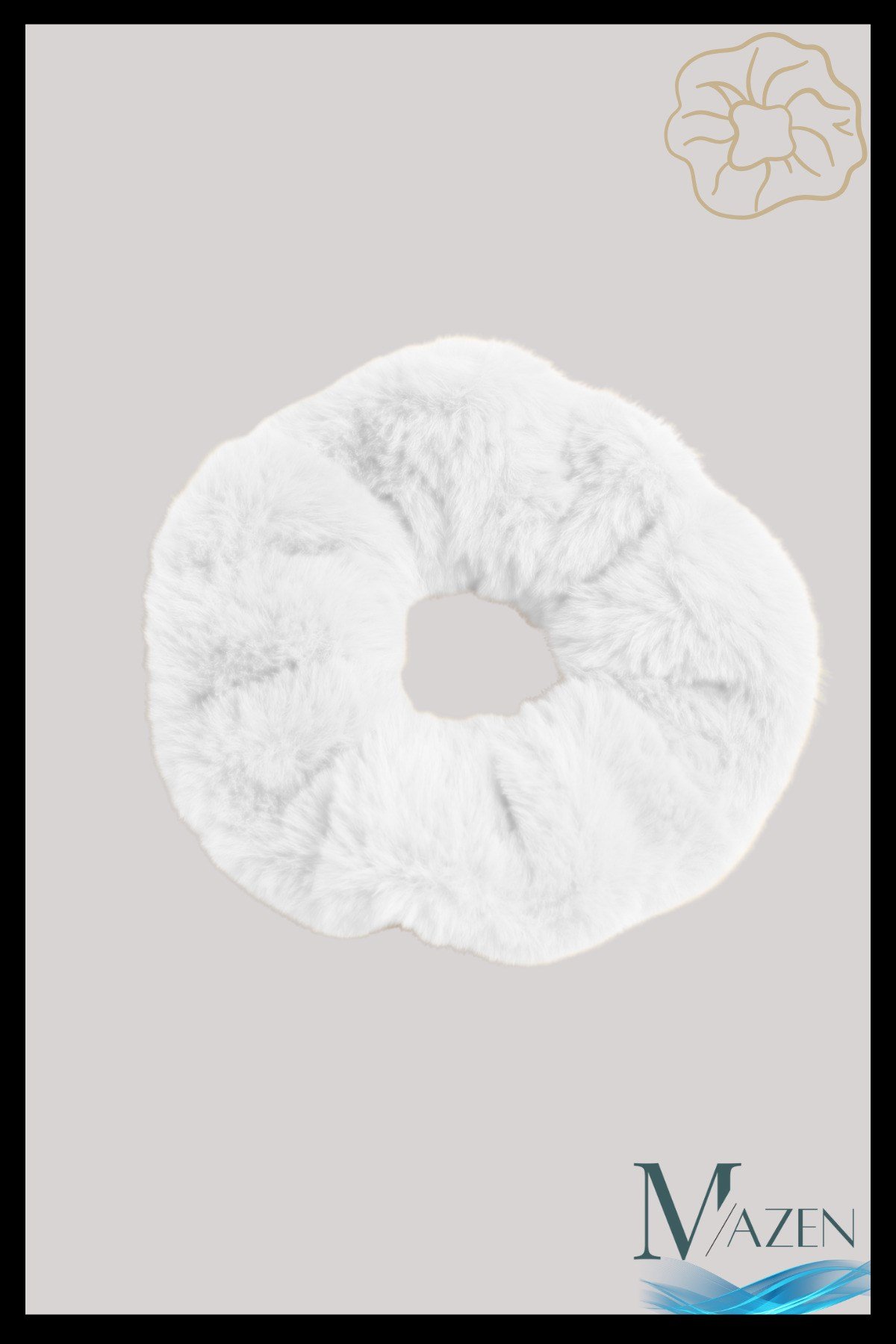 Beyaz Peluş Lastik Toka | Yumuşak Kadife Görünümlü | Kadın Saç Aksesuarı | Scrunchie