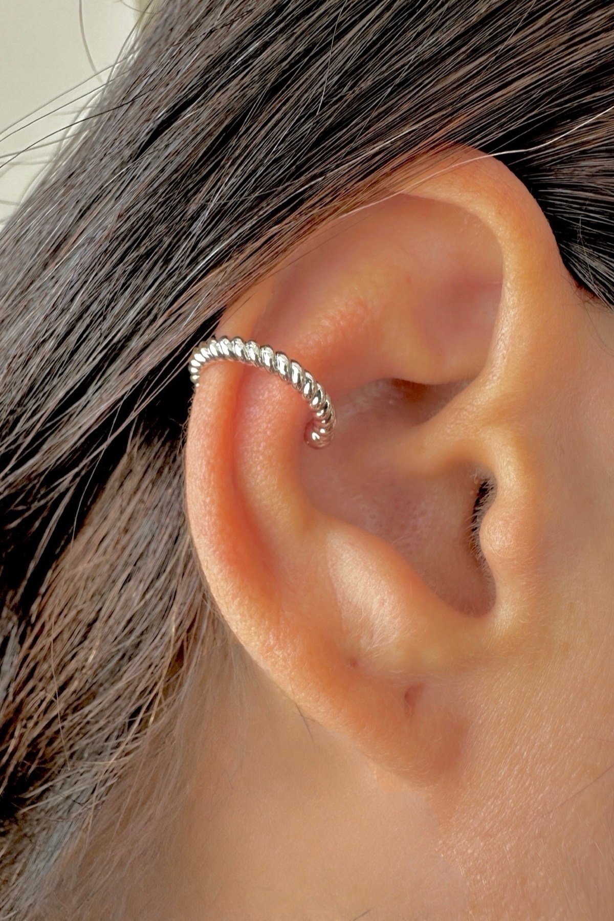 Burgulu Halka Earcuff Kıkırdak Küpe Delik Gerektirmeyen Fake Kıkırdak Küpe