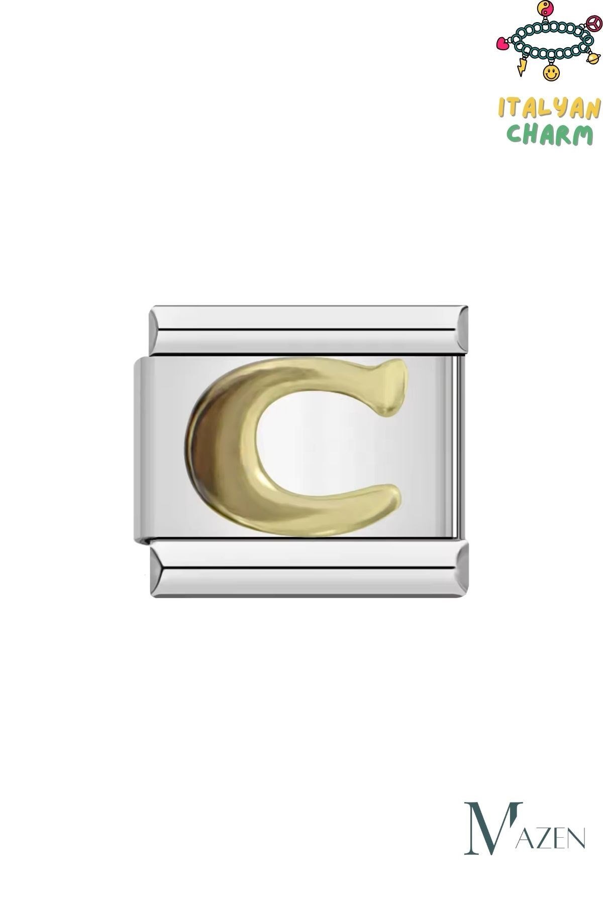 C HARFİ, HARF  İTALYAN BİLEKLİK CHARMI