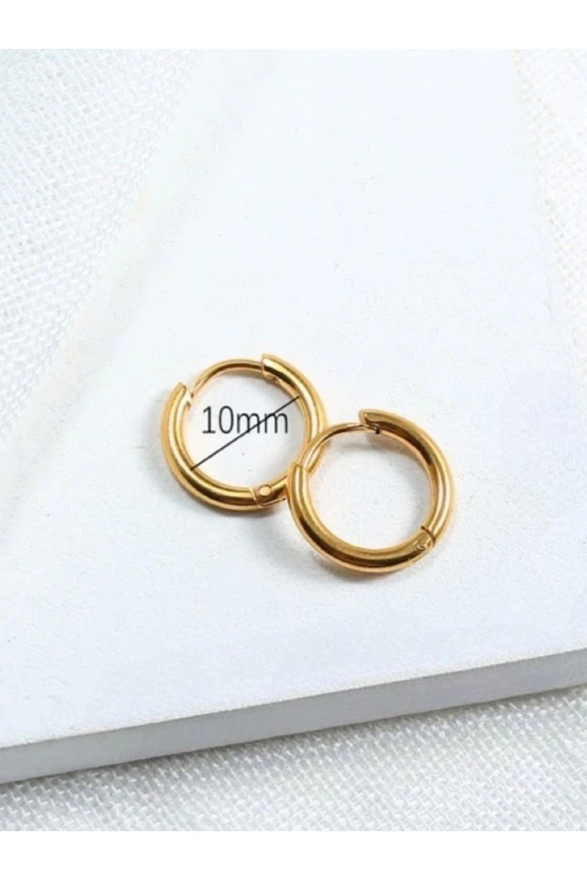 Cerrahi Çelik 316L Gold Kararmaz Çelik Küpe 1 ÇİFT ( BEDEN SEÇİNİZ)