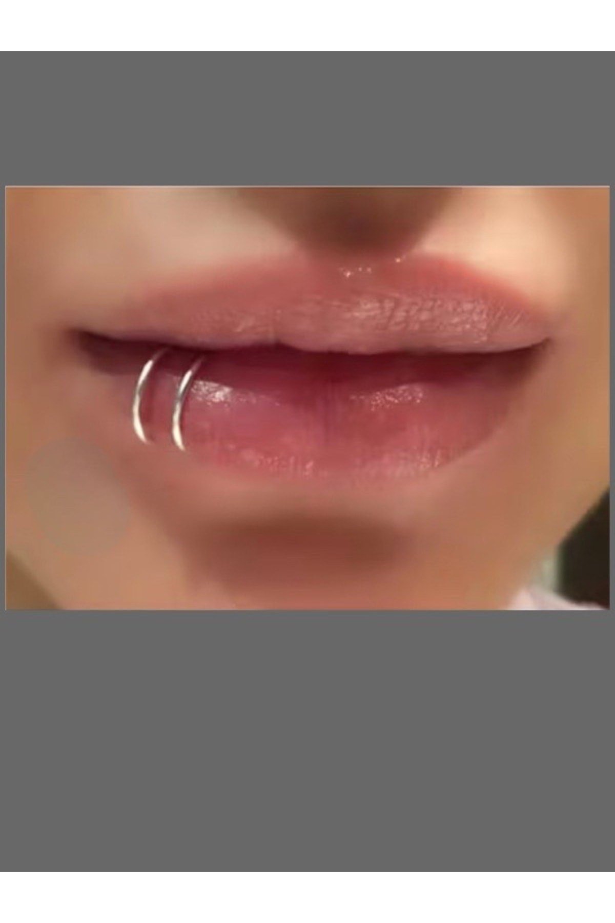 Cerrahi Çelik Fake Dudak Piercing 316 L Gümüş Renk