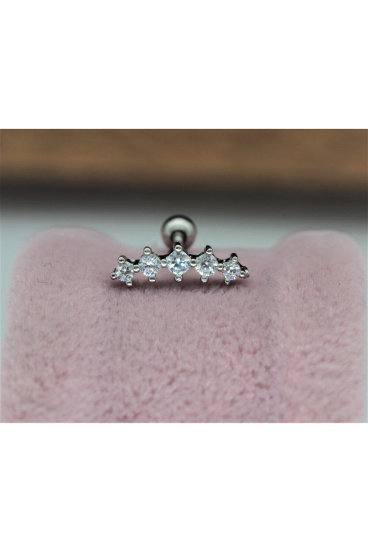 Cerrahi Çelik Tragus, Kıkırdak, Helix 8 Mm Piercing 1 Adet (ÇİFT TARAFLI AÇILABİLİR)