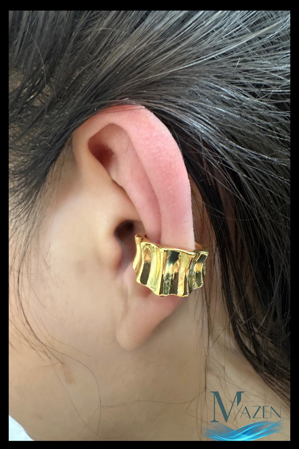 Dalgalı Model Kıkırdak Küpe | Earcuff | Kadın Takı Aksesuar | Delik Gerektirmeyen