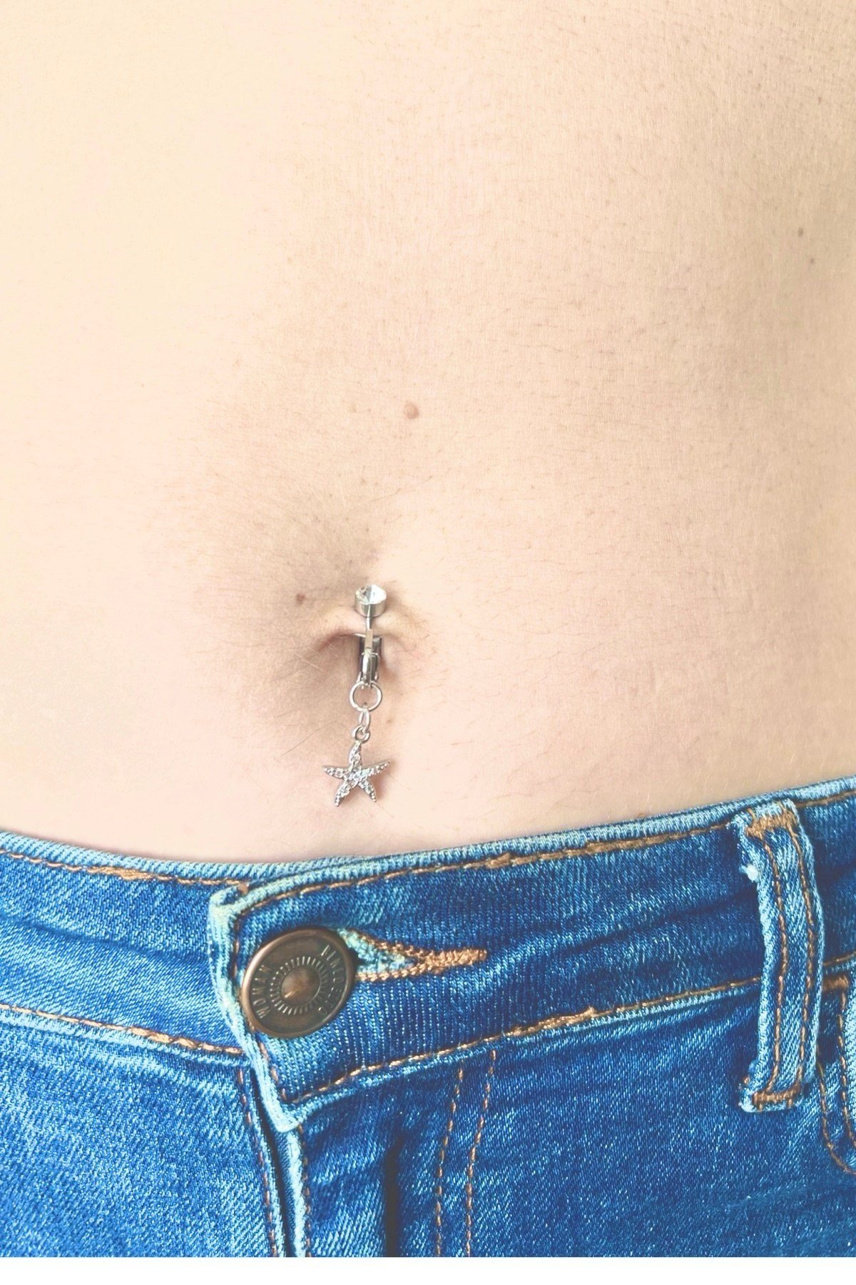 Delik Gerektirmeyen Fake Sıkıştırmalı Çelik Göbek Piercingi