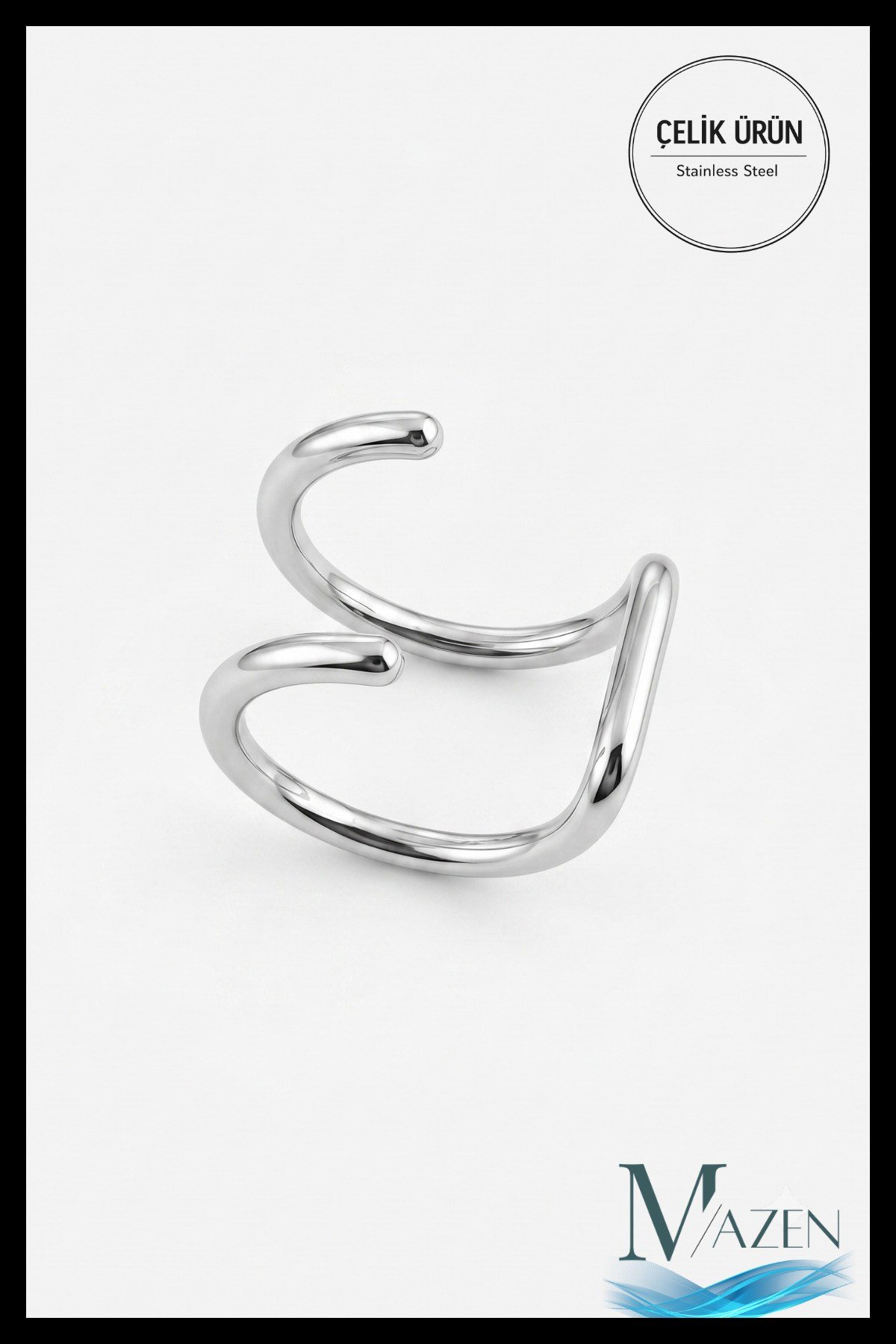 Deliksiz Fake 316l Paslanmaz Cerrahi Çelik Unisex Küpe Kıkırdak Küpe Ear Cuff (1 ADET) (GÜMÜŞ RENK)