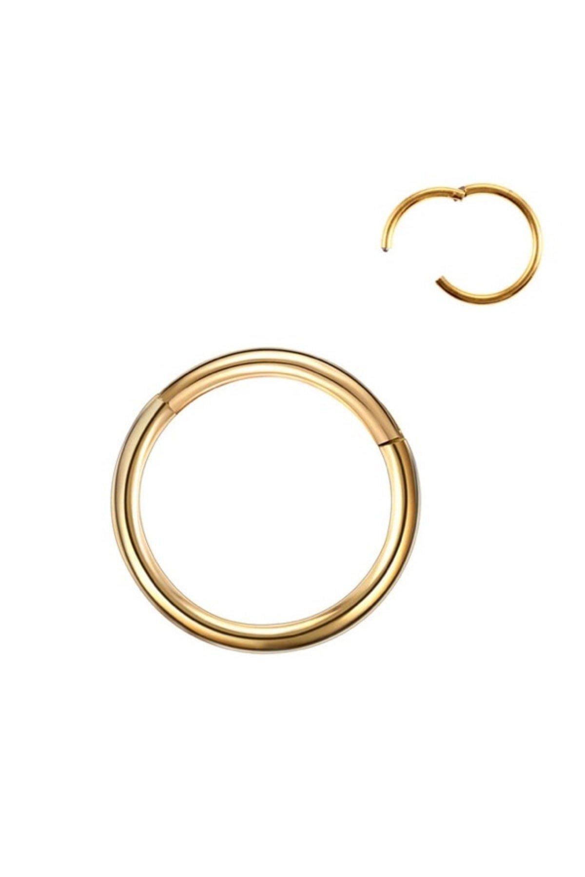 Gold Cerrahi Çelik Tragus Helix Piercing Küpe 1 Adet Tam Tur Piercing ( Beden Seçenekli)