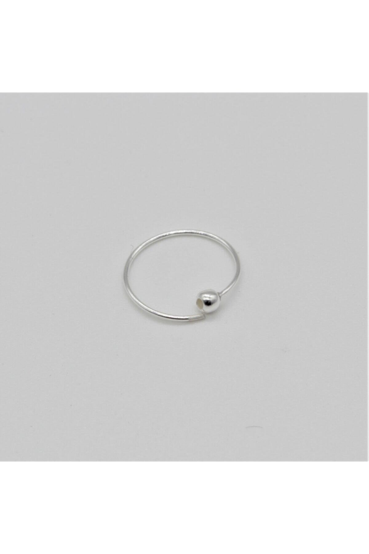 Gri Toplu Halka | 925 Ayar Gümüş Tekli Hızma | Minimalist Burun Piercing | Kadın Takı Aksesuar