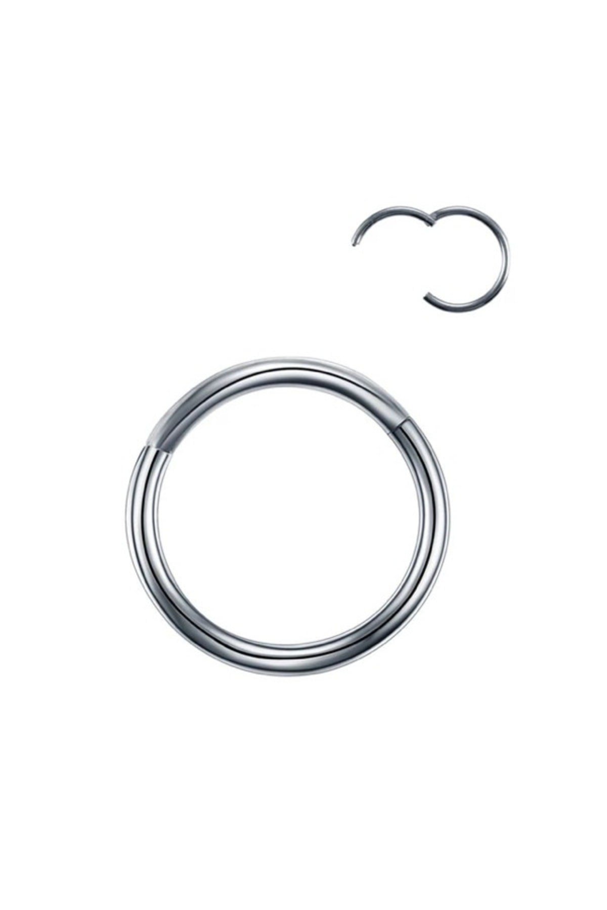 Gümüş Renk Cerrahi Çelik Tragus Helix Piercing Küpe 1 Adet Tam Tur Piercing ( Beden Seçenekli)