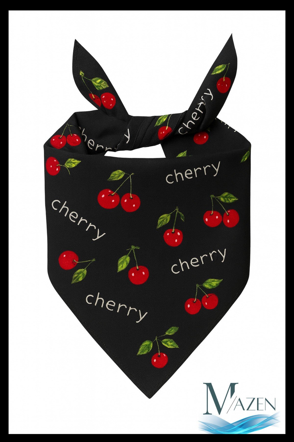 Kiraz Desenli Bandana | Cheery Desenli | Unisex Fular & Aksesuar 50x50