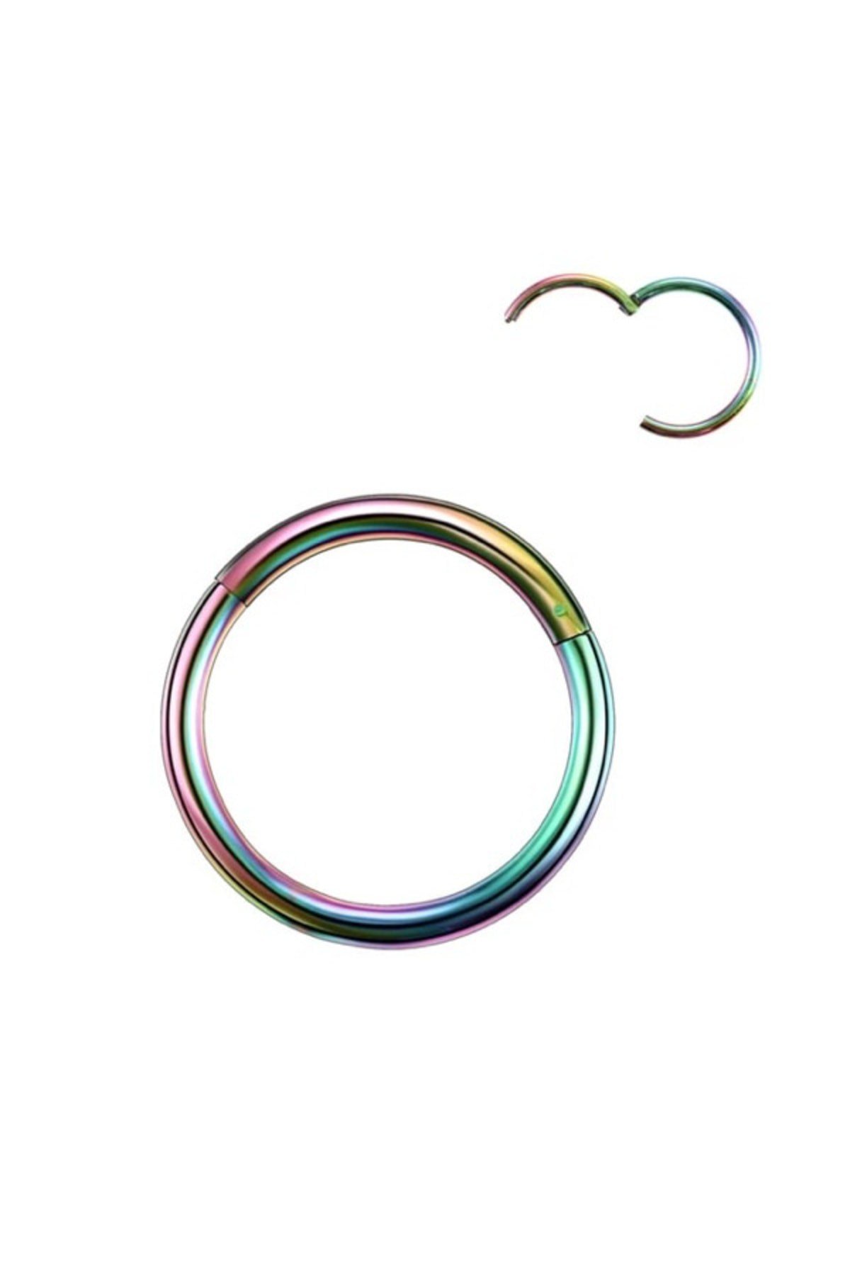 Neon Hologram Cerrahi Çelik Tragus Helix Piercing Küpe 1 Adet Tam Tur Piercing ( Beden Seçenekli)