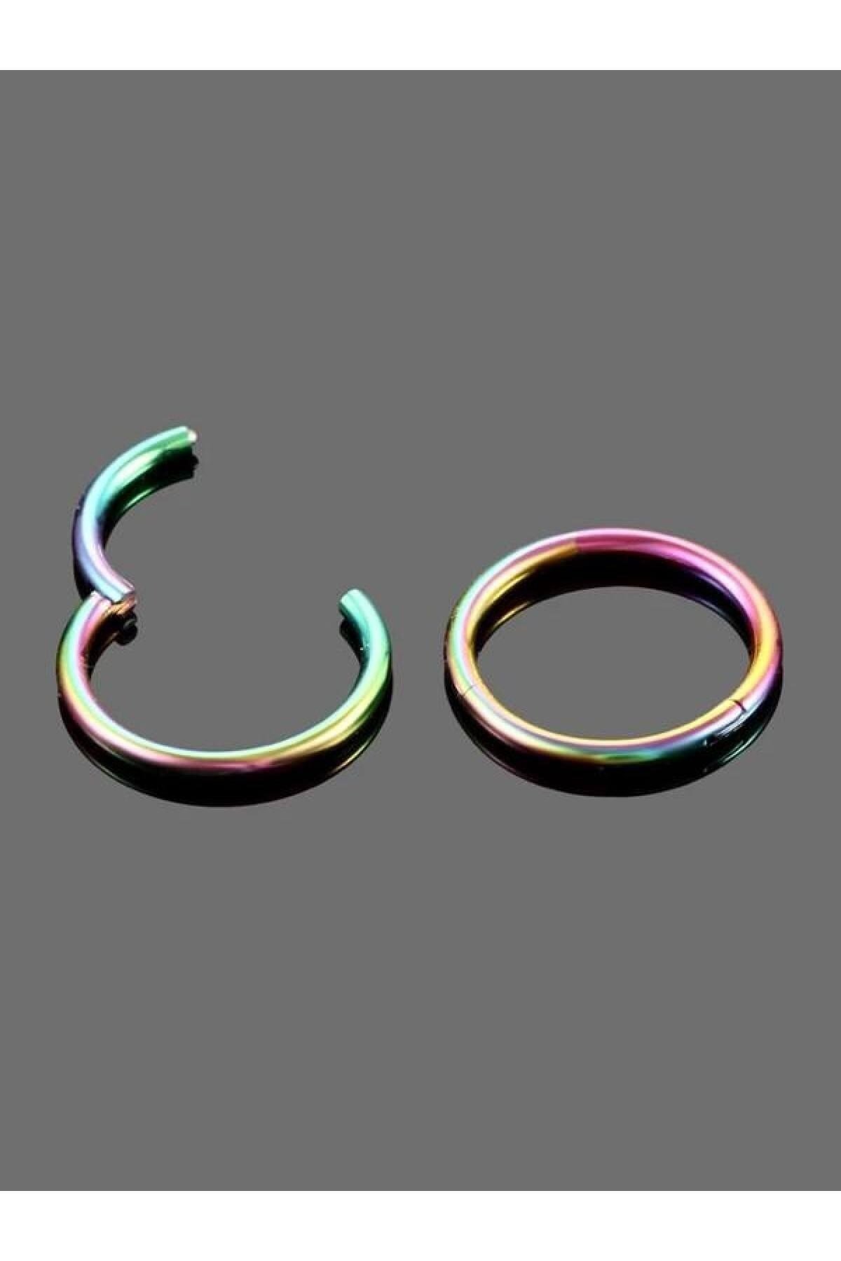 Neon Renk Cerrahi Çelik Tragus Helix Piercing Küpe 1 Adet Tam Tur Piercing ( Beden Seçenekli)