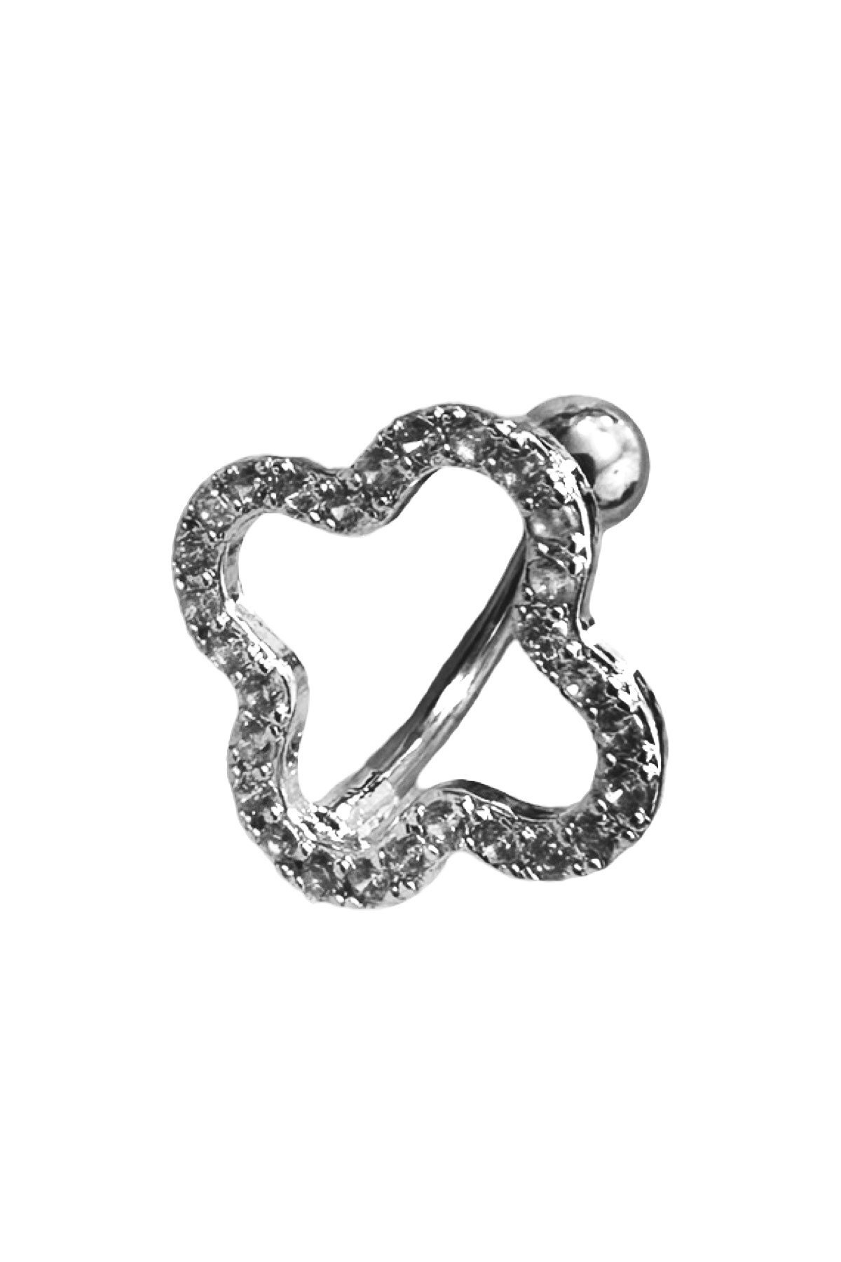 Oval Cerrahi Çelik Zirkon Taşlı Göbek Piercing Özel Tasarım