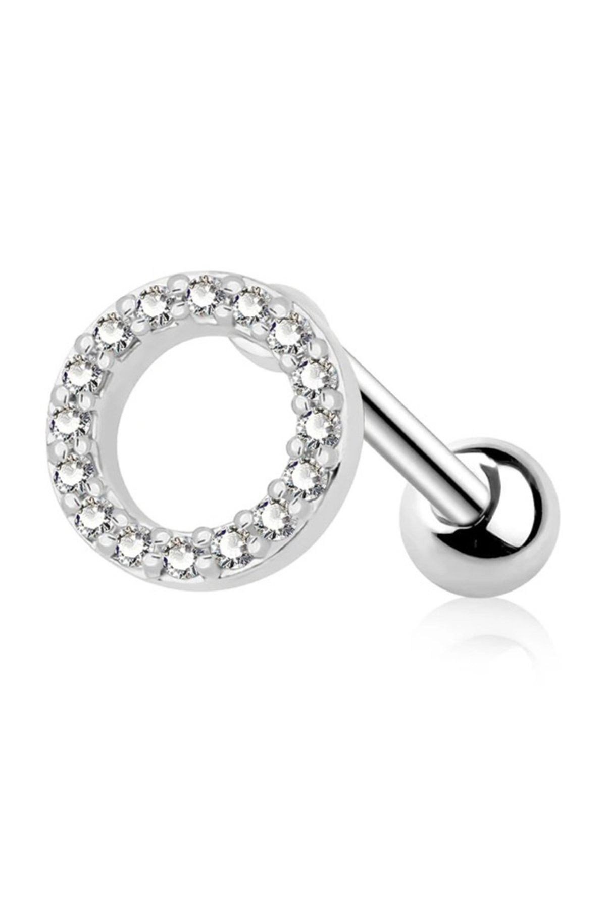 Oval Model Çelik Tragus Kıkırdak Helix Piercing Gold Renk 1 Adet