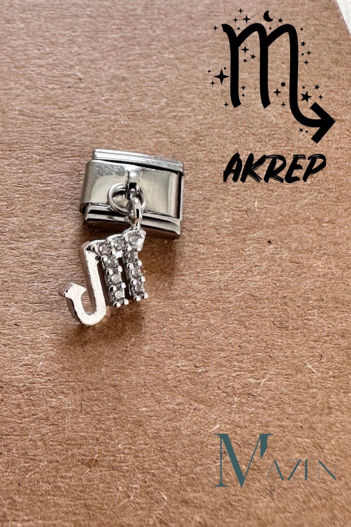 Sallantılı Burç İtalyan Bileklik Charmı AKREP BURCU