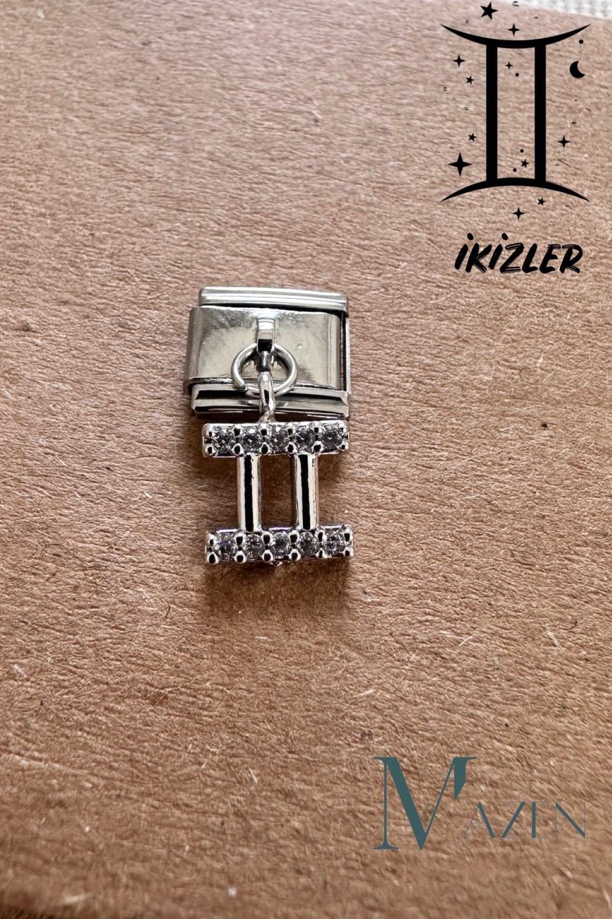 Sallantılı Burç İtalyan Bileklik Charmı İKİZLER BURCU