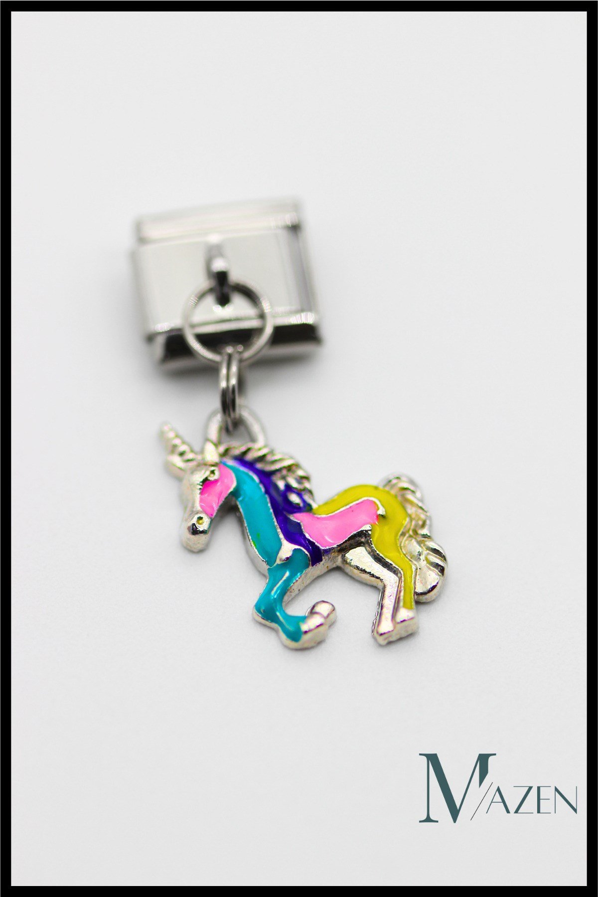 Sallantılı Çelik Unicorn Charm - Italyan Bileklik Uyumlu