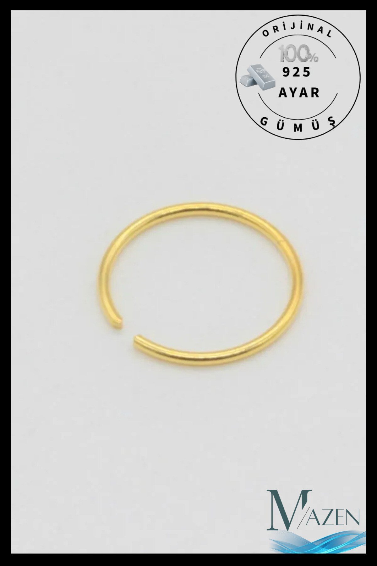 Sarı halka Hızma | 925 Ayar Gümüş Tekli Hızma | Minimalist Burun Piercing | Kadın Takı Aksesuar